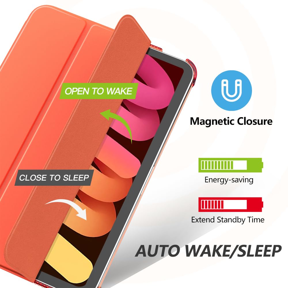 MoKo for iPad Mini 7 (A17 Pro) Case 2024,iPad Mini 6 Case 2021,8.3 inch iPad Mini 7th/6th Generation Case,Slim Lightweight Hard Back Shell Stand Cover for iPad Mini 2024, Cherry Tomatoes Red