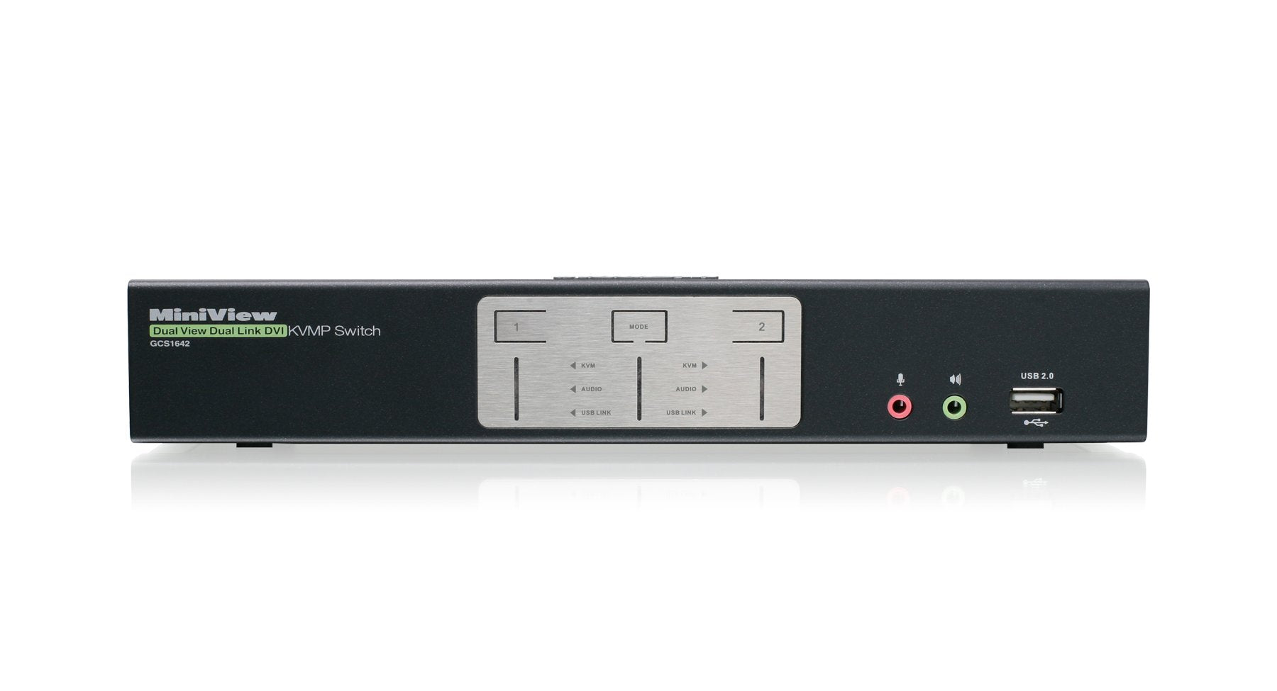 Iogear 2 Port Dual View Dual Link Dvi Kvmp Switch With Audio, W/Full Set Of Cables (Gcs1642 Taa Compliant)