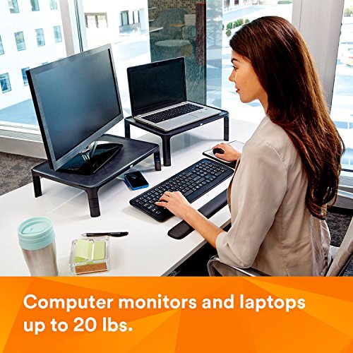 3M Adjustable Monitor Stand For Monitors And Laptops, Three Leg Segments Simply Adjust Height From 1.7'' To 5.5'', Holds Up To 2