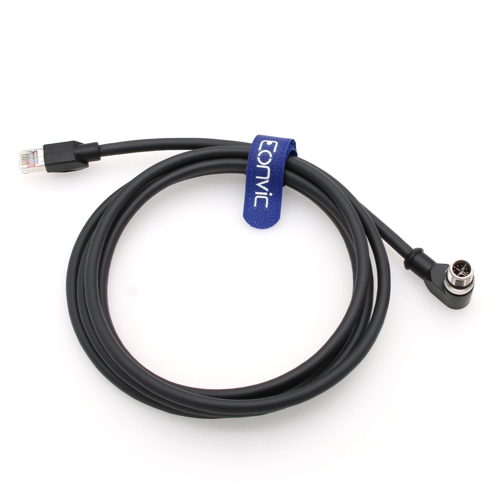Eonvic Ethernet Cable M12 X Type Right Angle 8 Position To Rj45 Waterproof Industrial Network High Flex Cable For Cognex