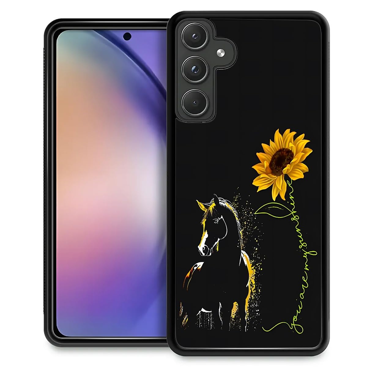 Fkbrcl4U For Samsung Galaxy A55 5G Case, Horse Sunflower Yellow Sunshine Pattern Graphic Design Girl Boy Soft Silicone Hard Acry