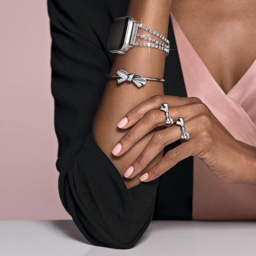 Newways Compatible For Apple Watch Band 46Mm Series 11 10 9 8 7 45Mm 44Mm Se Series 6 5 4 3 42Mm(Series3), Sparkling Bling Diamo