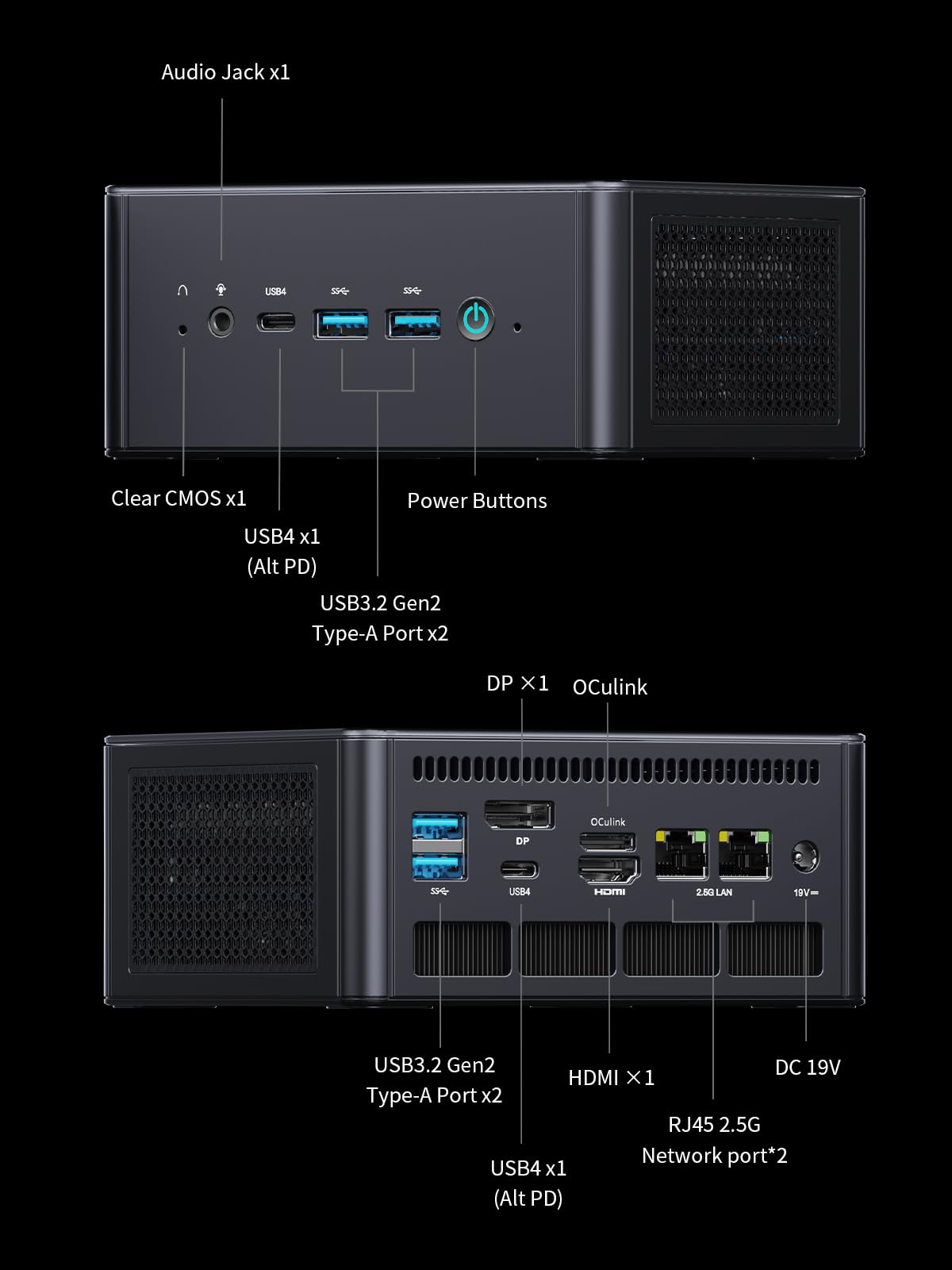 Minisforum Um890 Pro Mini Pc Amd Ryzen 9 8945Hs(8C/16T, Up To 5.2Ghz) 32Gb Ddr5 1Tb Pcie4.0 Ssd, 2Xusb4(Pd 8K)|1Xhdmi|1Xdp Four
