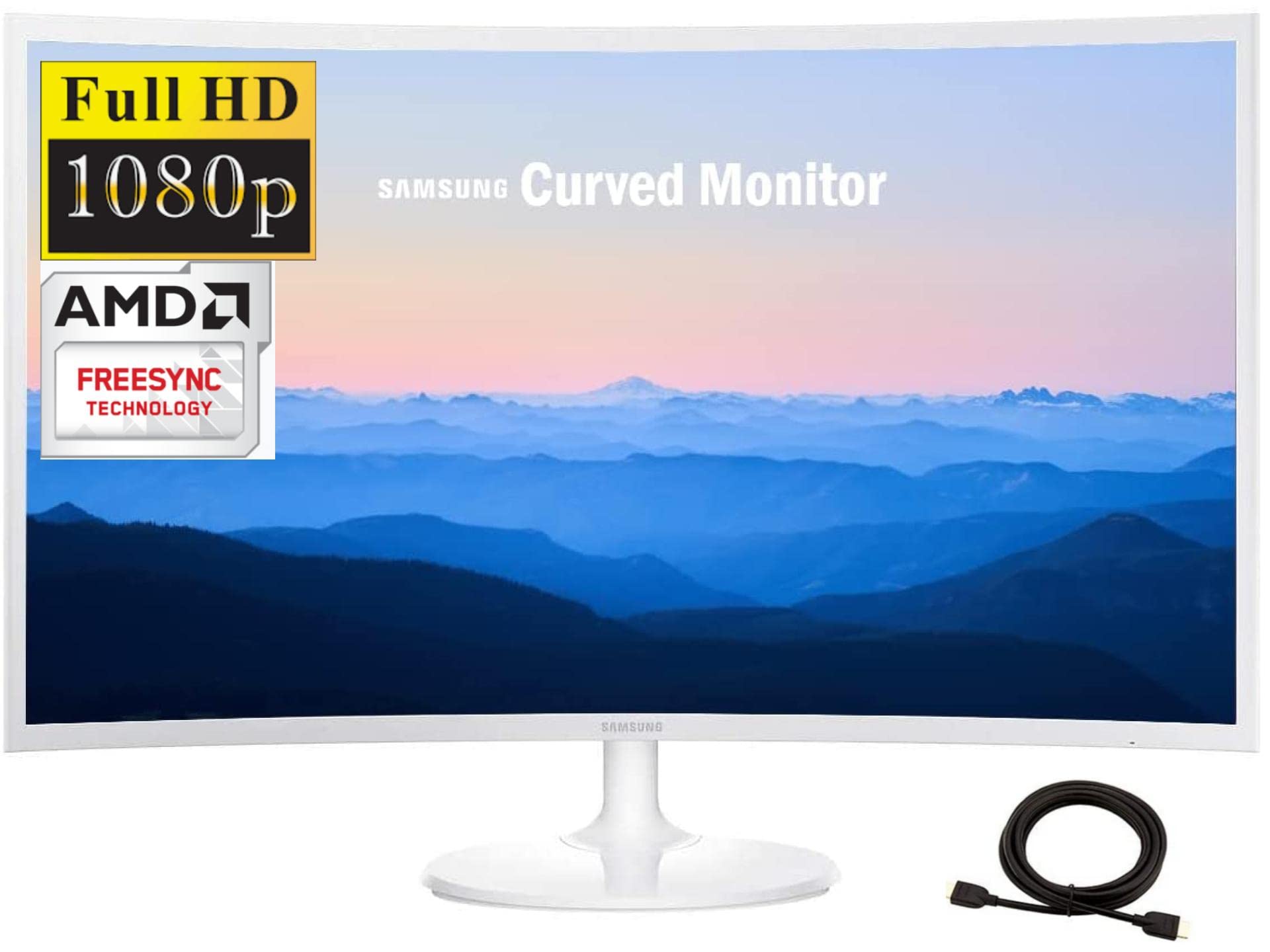 2022 Newest Samsung Flagship 27'' Fhd Curved Led Backlight Computer Monitor For Business With Vga, Hdmi, Ultra Slim Design With