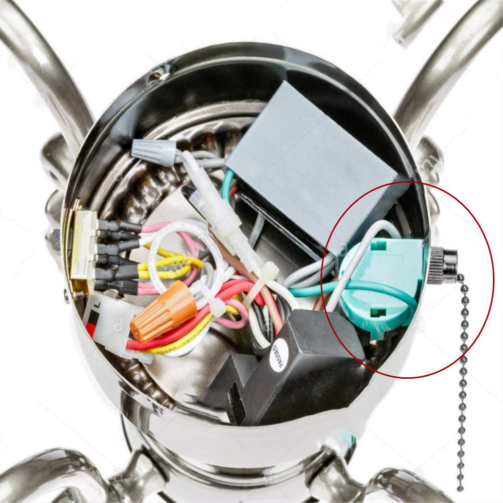 Dayone Ceiling Fan Switch 3 Speed 4 Wire Zing Ear Ze 268S6 Pull Chain Switch Control Replacement 3 Speed Control Switch Ceiling