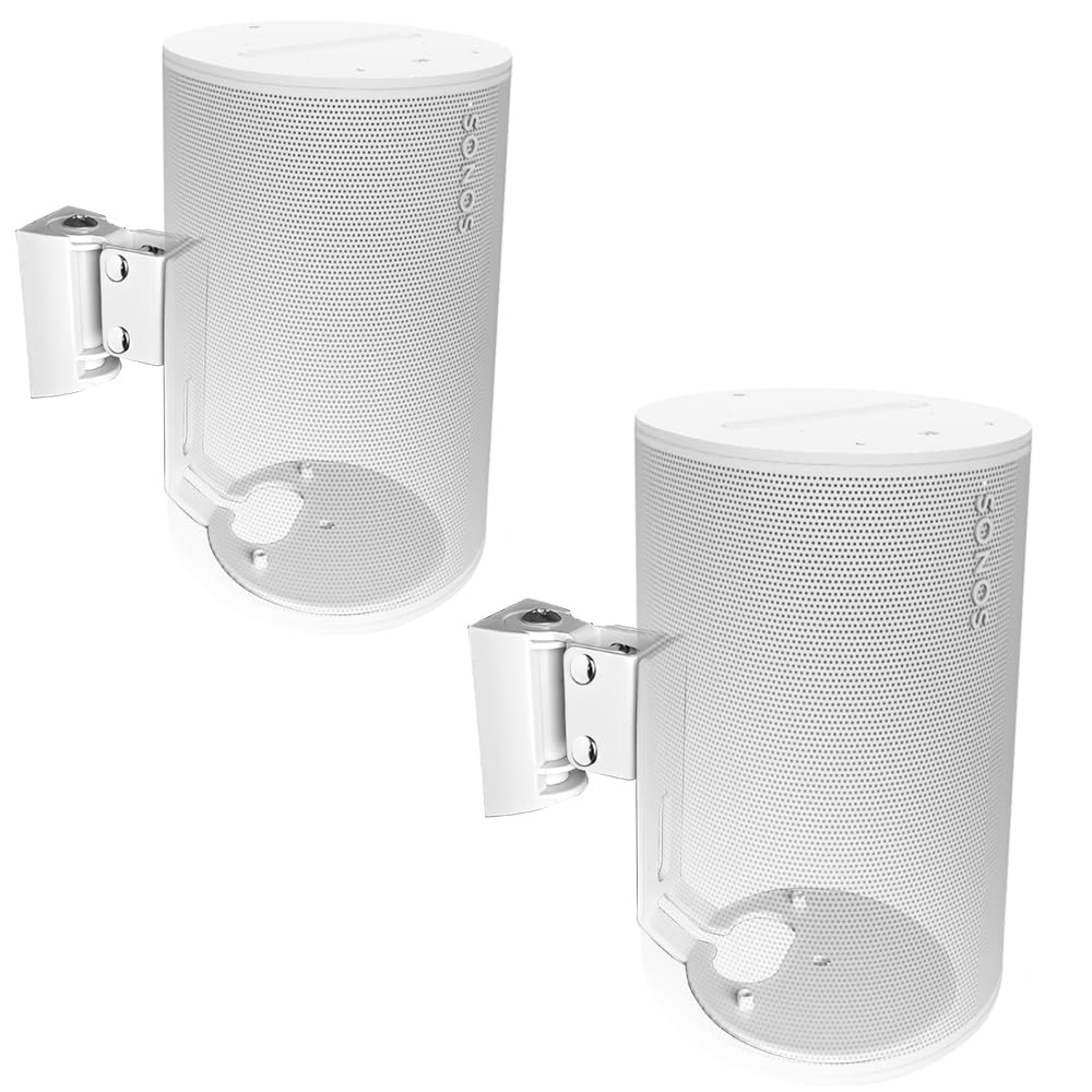 Emaquin Wall Mounts Brackets Pair Set(2Pcs) For Sonos Era 100 Speaker(Include 2Pcs,Swivel And Tilt,Sturdy Metal,Enduring Paint F