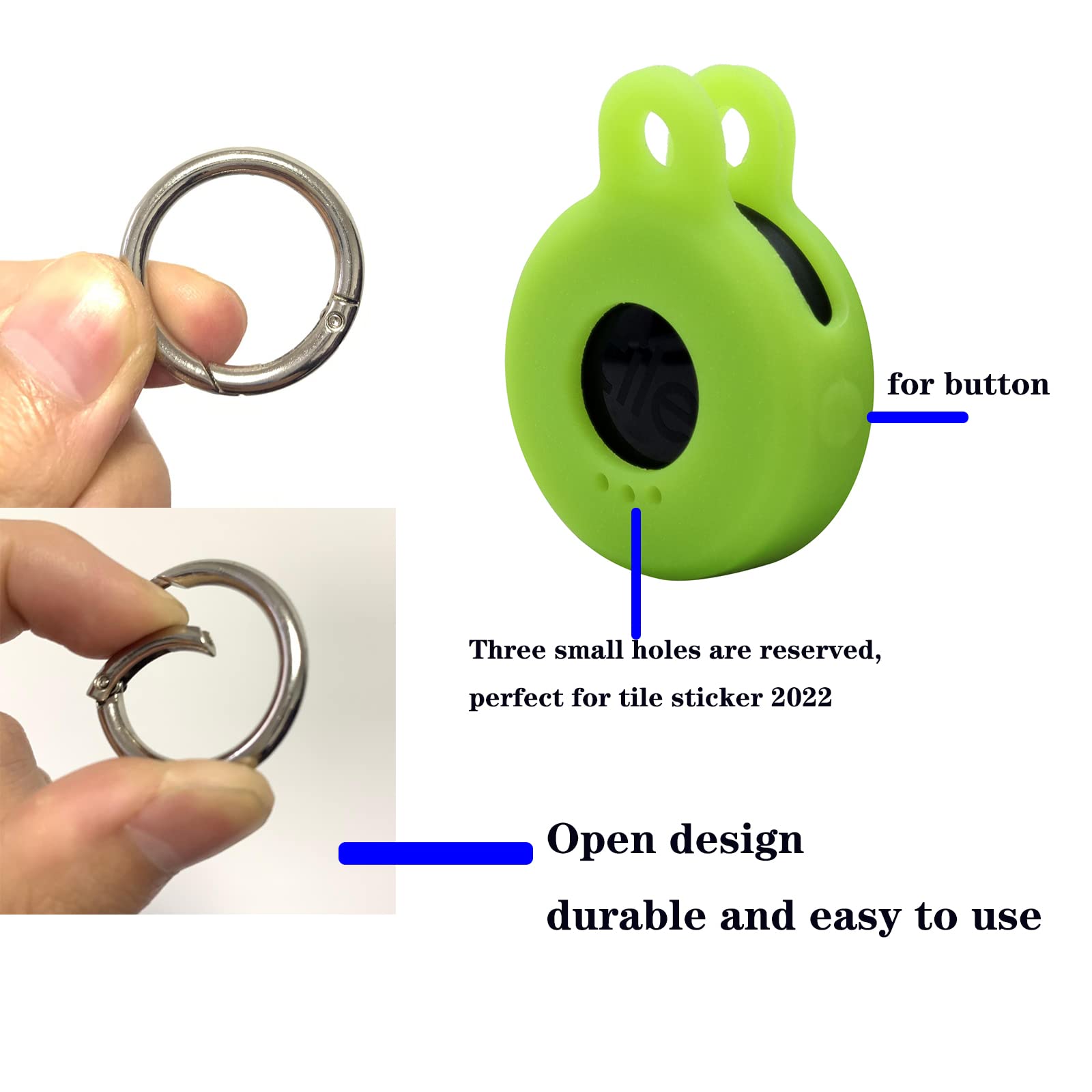 Case For Tile Sticker (2022) 2 Pack. (Glow In Dark)Small Bluetooth Tracker Cover, Protective Holder For Key Remote Finder And It