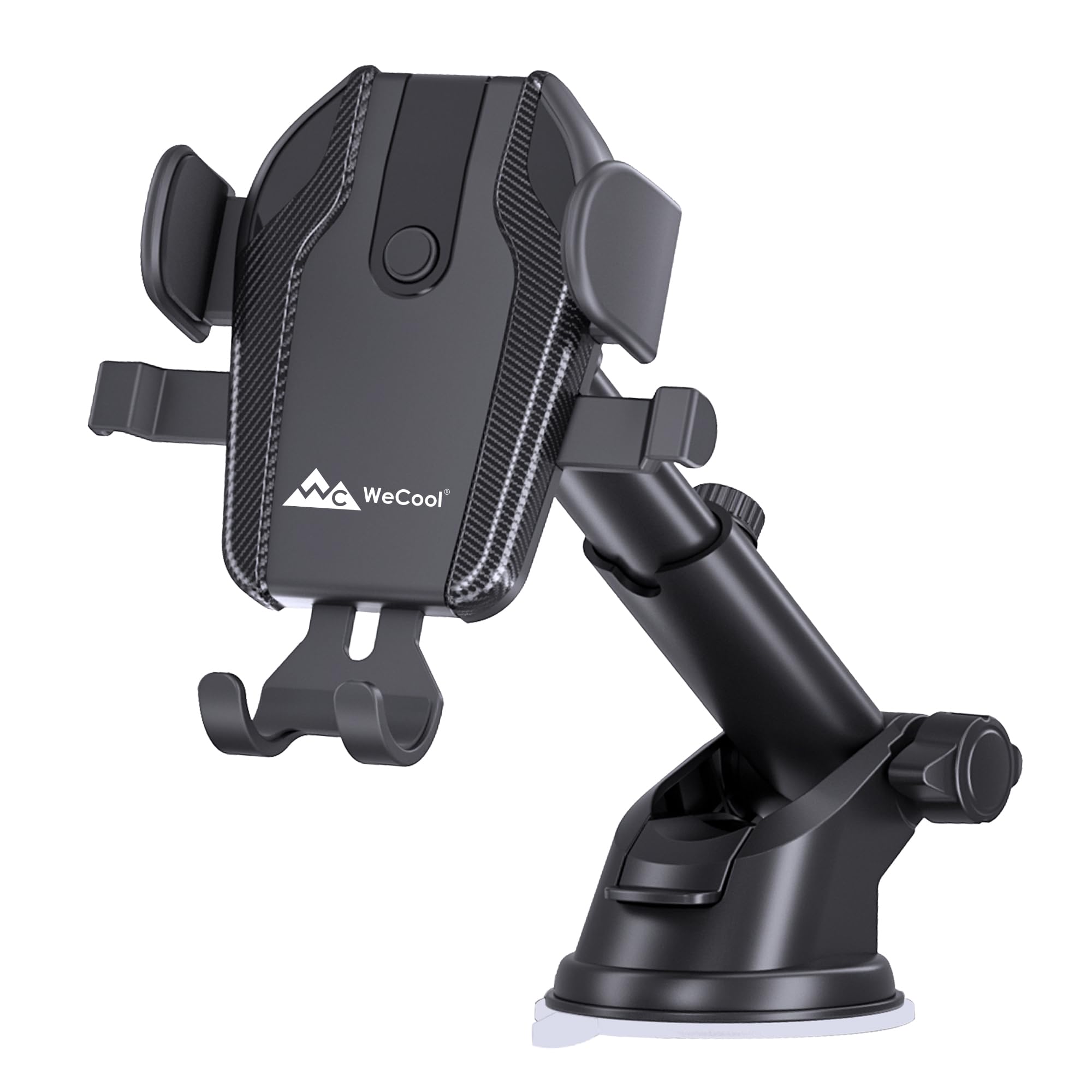 WeCool C1 Car Mobile Holder, Multiple View Angle with Height Adjust & 360 Rotation, Strong Suction for Windshield & Dashboard, U