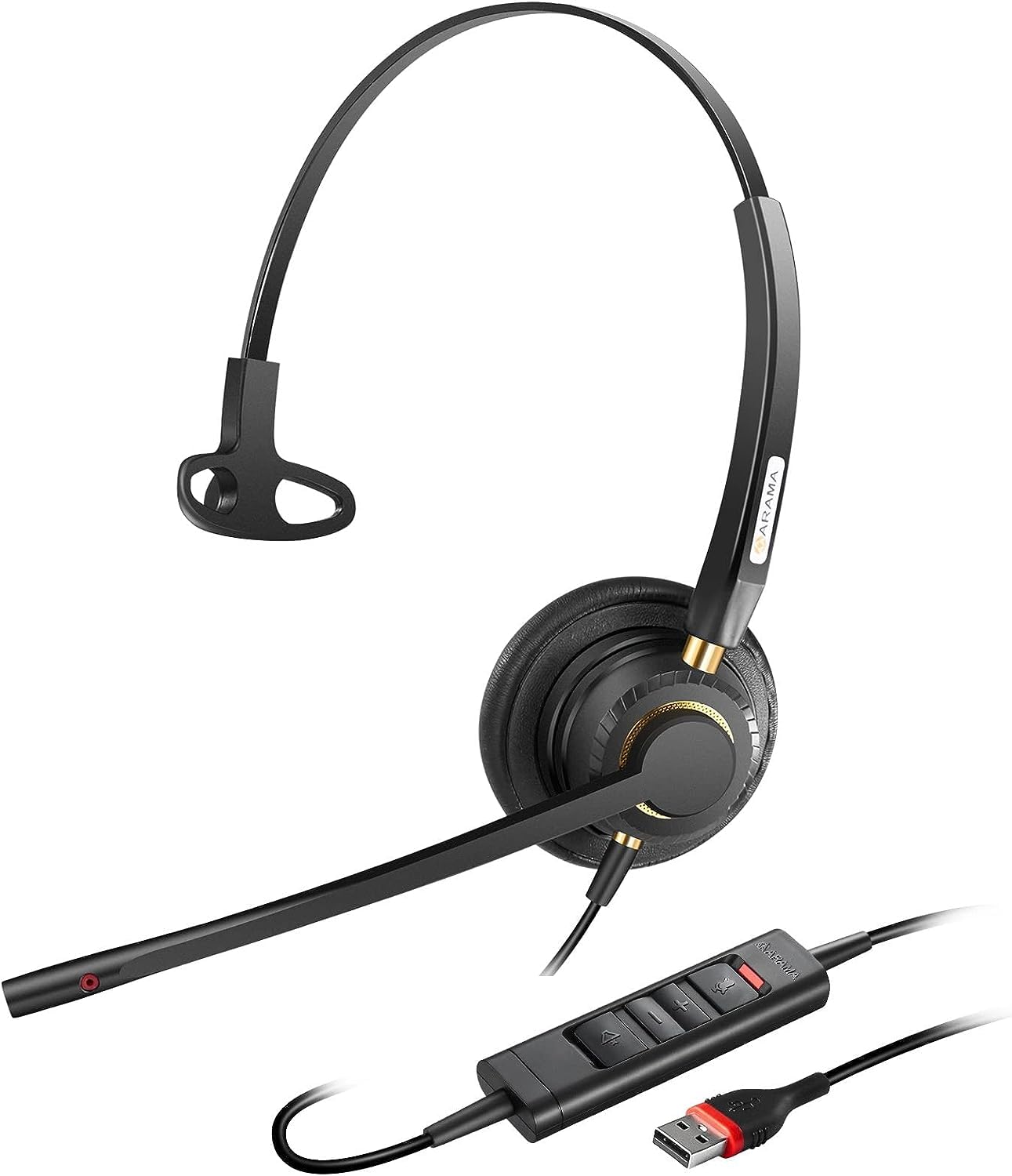 Usb Headset With Microphone Noise Cancelling & Audio Controls Ultra Comfort Usb Headphone For Computer Laptop Pc Business Skype Uc Webinar Call Center Office