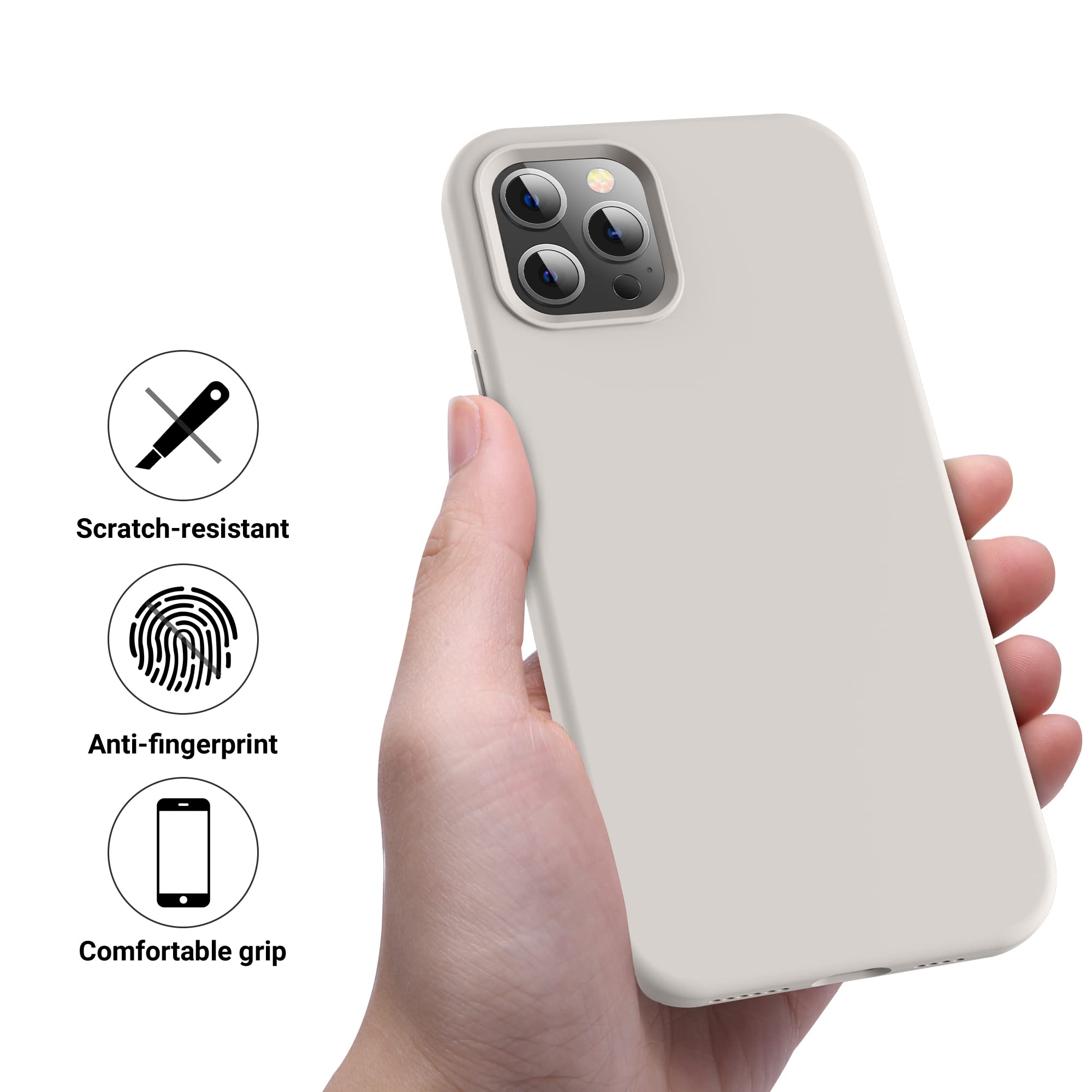 Otofly Compatible With Iphone 12 Pro Max Case 6.7 Inch(2020),[Silky And Soft Touch Series] Premium Soft Liquid Silicone Rubber F