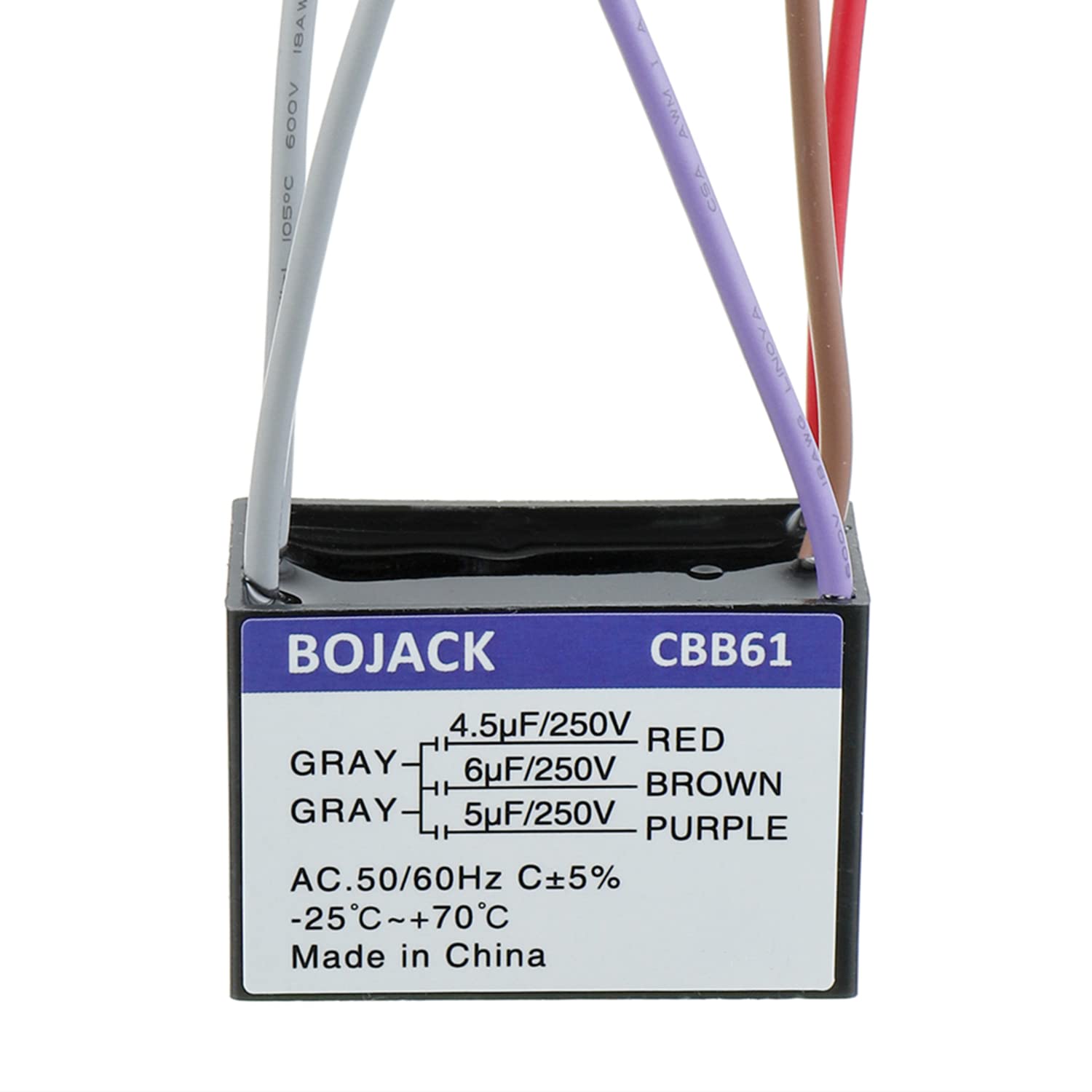Bojack Cbb61 4.5Uf+6Uf+5Uf 250V Ac Ceiling Fan Starting Capacitor(Pack Of 1 Pcs)