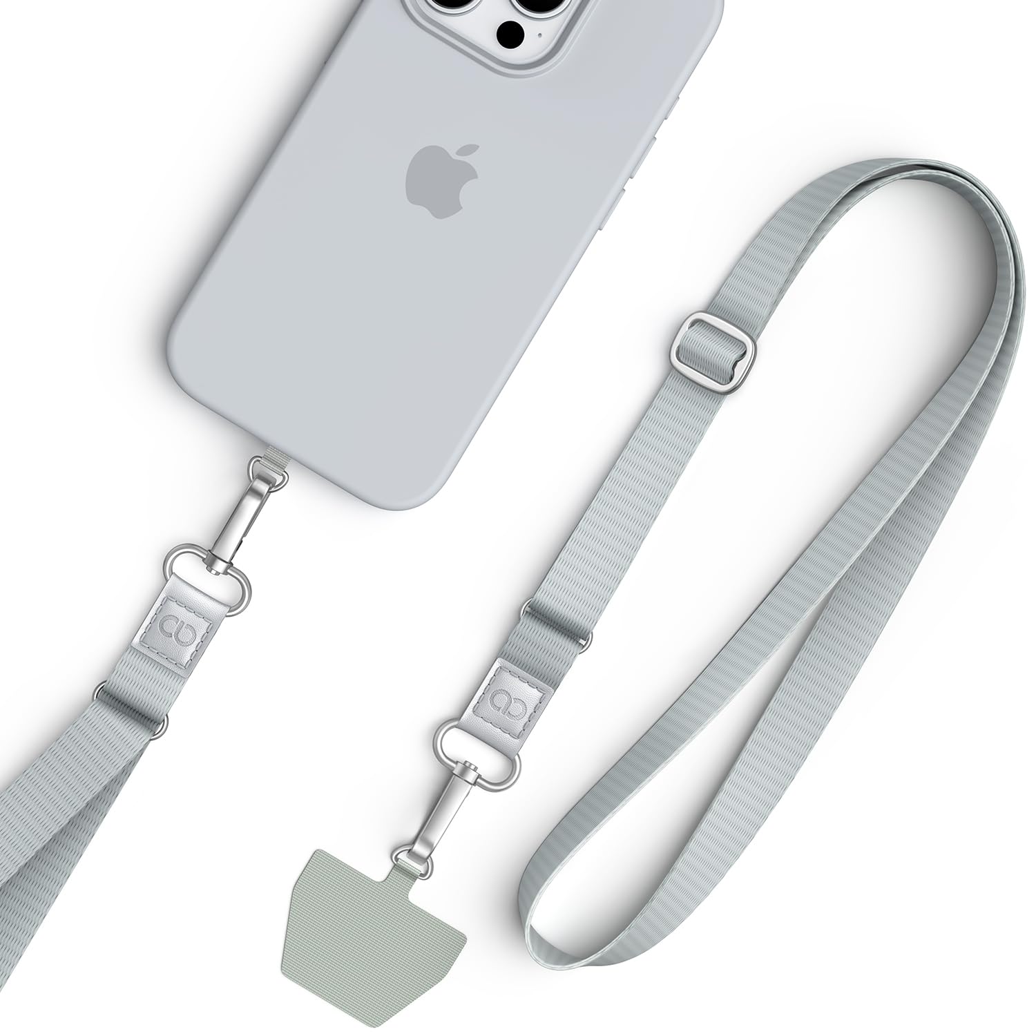 Lamicall Cell Phone Lanyard 2 Pack, Gifts for Mothers Day Teens Girls Kids, Gray Adjustable Thicker Soft-Touch Strap with 2 Patc