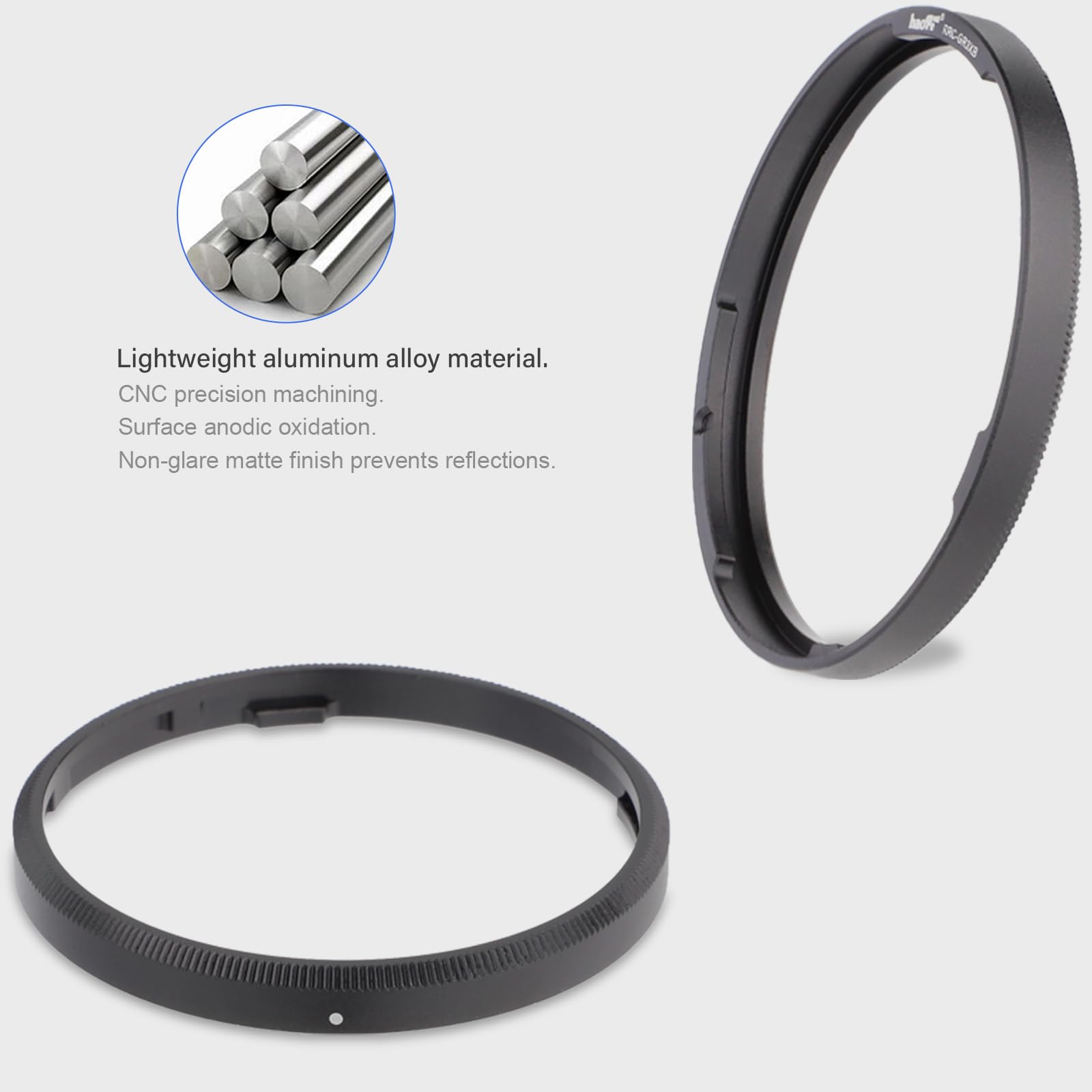 Haoge Rrc Gr3Xb Black Metal Decorate Ring Cap For Ricoh Gr3X/Griiix Camera Replaces Gn 2