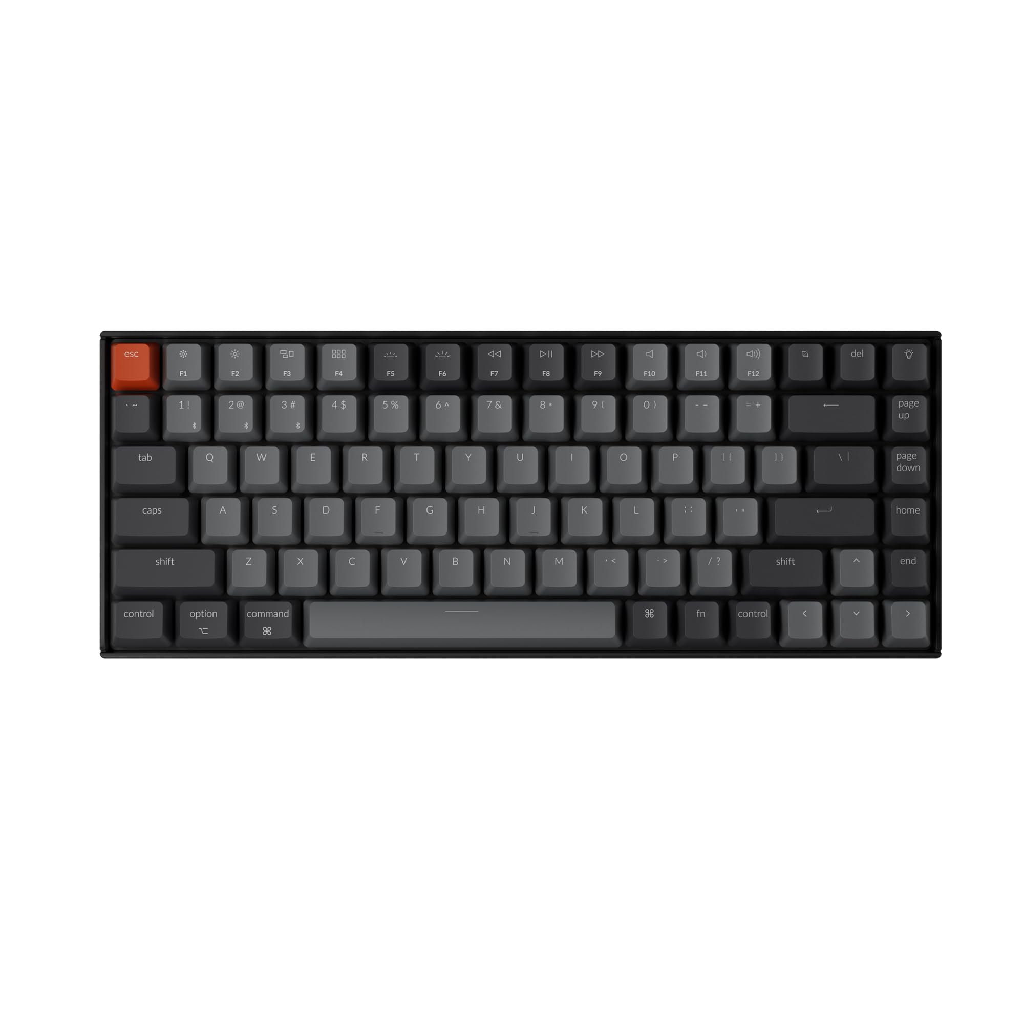 Keychron K2 75% Layout Bluetooth Wireless Mechanical Gaming Keyboard Silent K Pro Red Switch/White LED Backlit/USB C/Anti Ghosti