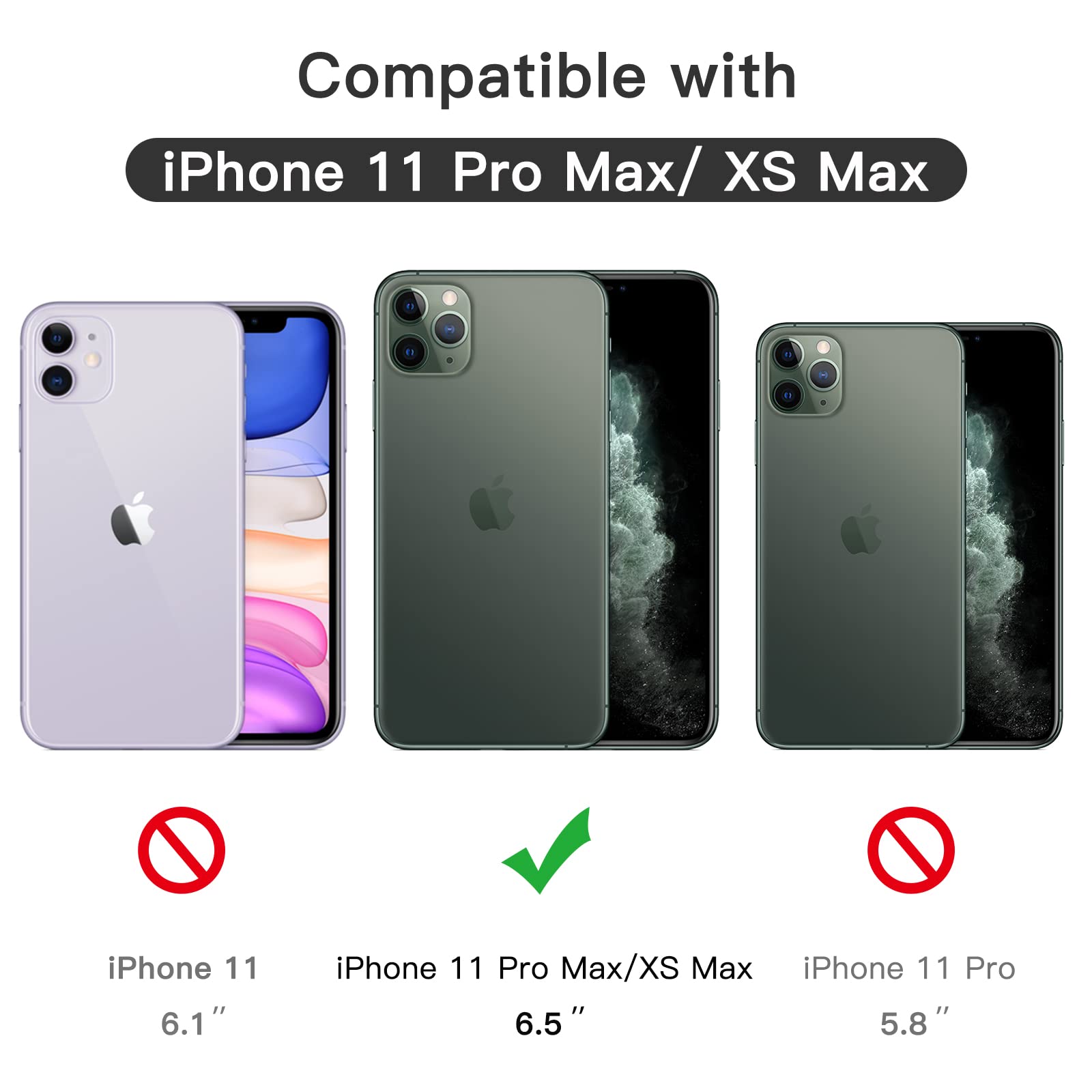 Jetech Full Coverage Screen Protector For Iphone 11 Pro Max/Iphone Xs Max 6.5-Inch, Black Edge, 9H Tempered Glass Film Case-Frie