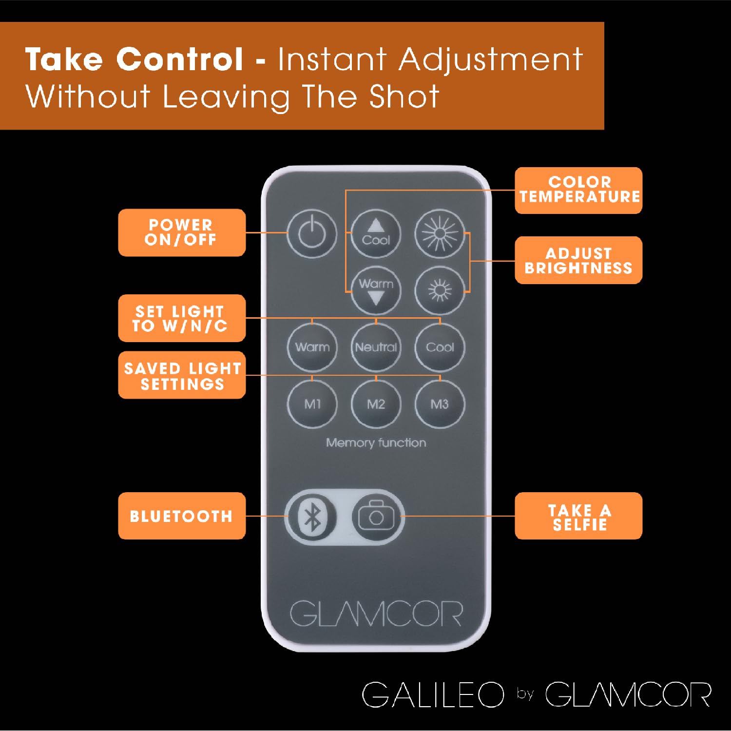 Glamcor Galileo Pro Kit: Foldable Ring Light With Stand   Portable Ring Light For Phone Content Creator Kit With Bluetooth Selfi