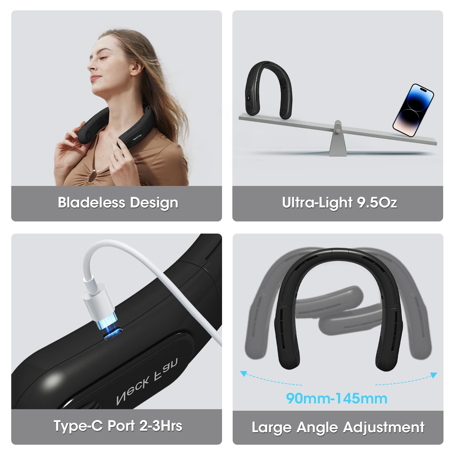 Olv Neck Fan Rechargeable 4 Turbo 6000Mah Portable Neck Fan 360 Cooling Airflow 3 Speeds Led Battery Display Foldable Bladeless