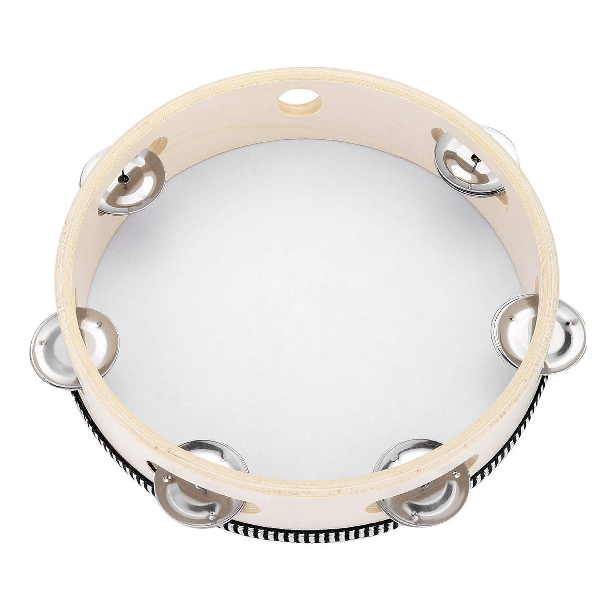 Tambourine For Church 8 Inch Hand Held Drum Bell Birch Metal Jingles Percussion Musical Educational Drum Instrument For Ktv Part