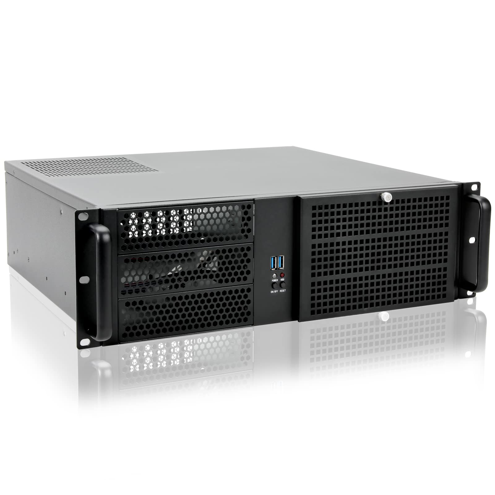 Rackchoice 3U Rackmount Server Chassis Matx/Mini Itx 3X5.25 Support Atx Psu With Either Top/Bottom Or Side Cooling And Sfx Psu (