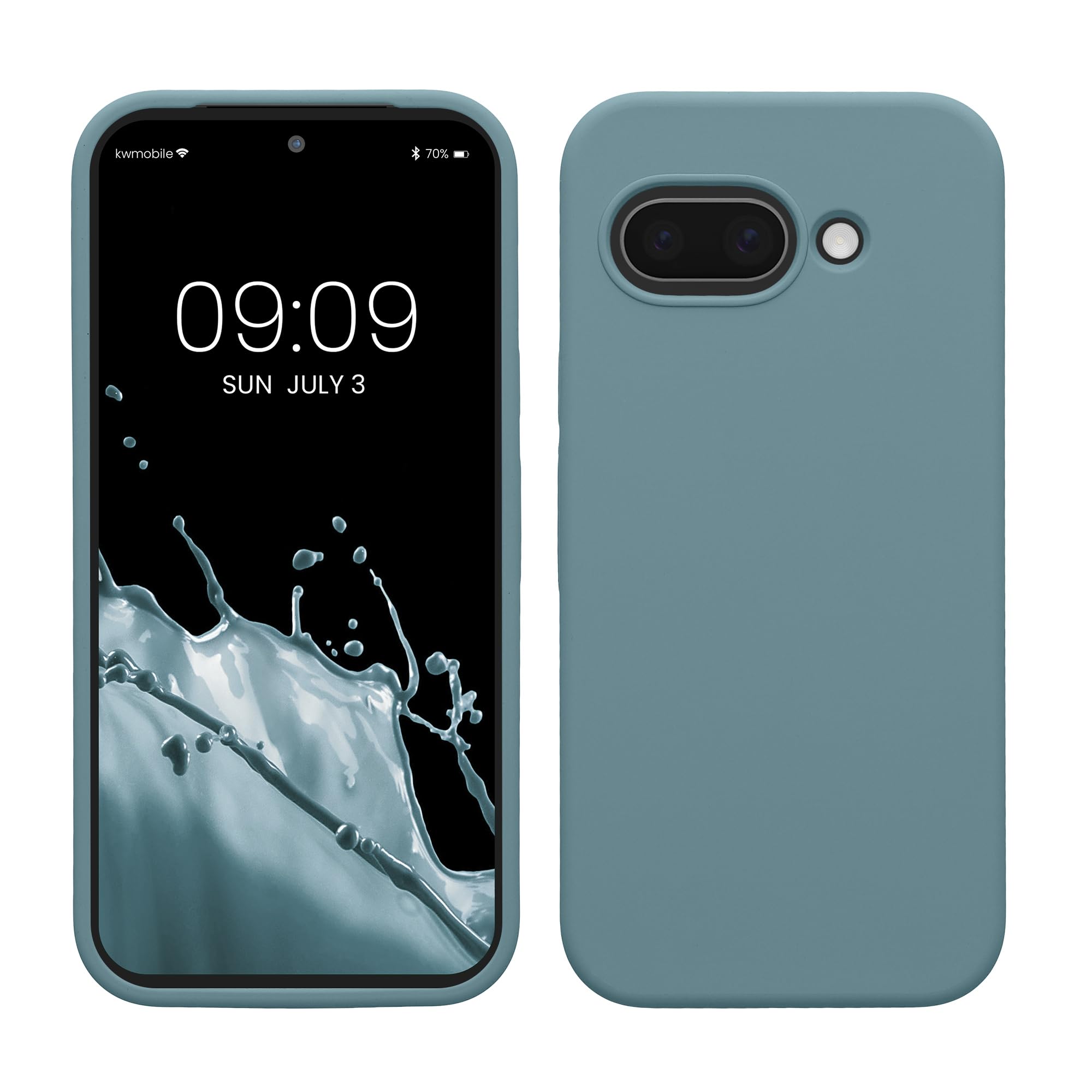 kwmobile Case Compatible with Google Pixel 9a Case - TPU Silicone Phone Cover with Soft Finish - Antique Stone