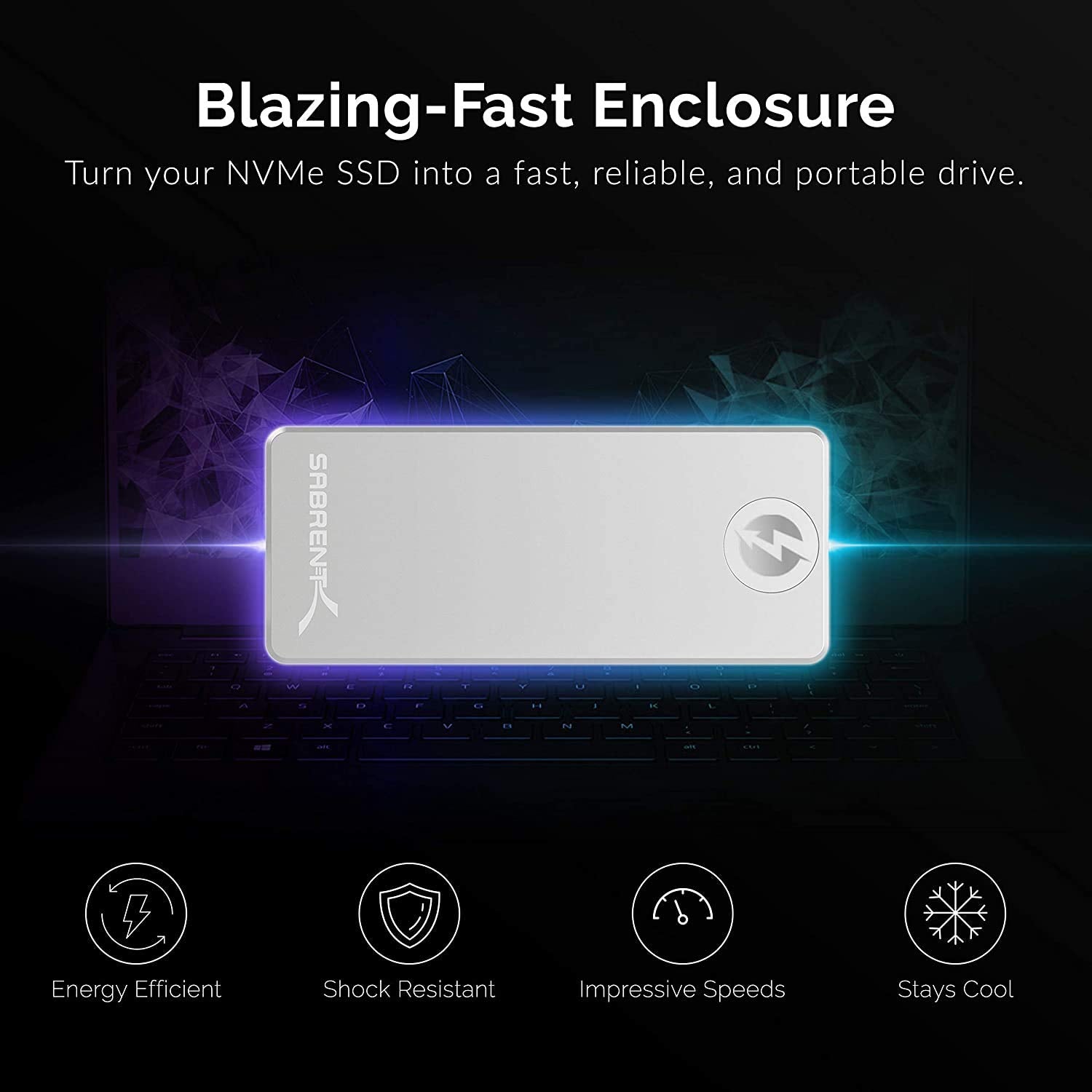 Sabrent Thunderbolt 3 Certified M.2 Nvme Ssd Tool Free Solid Aluminum Enclosure (Ec T3Ns)