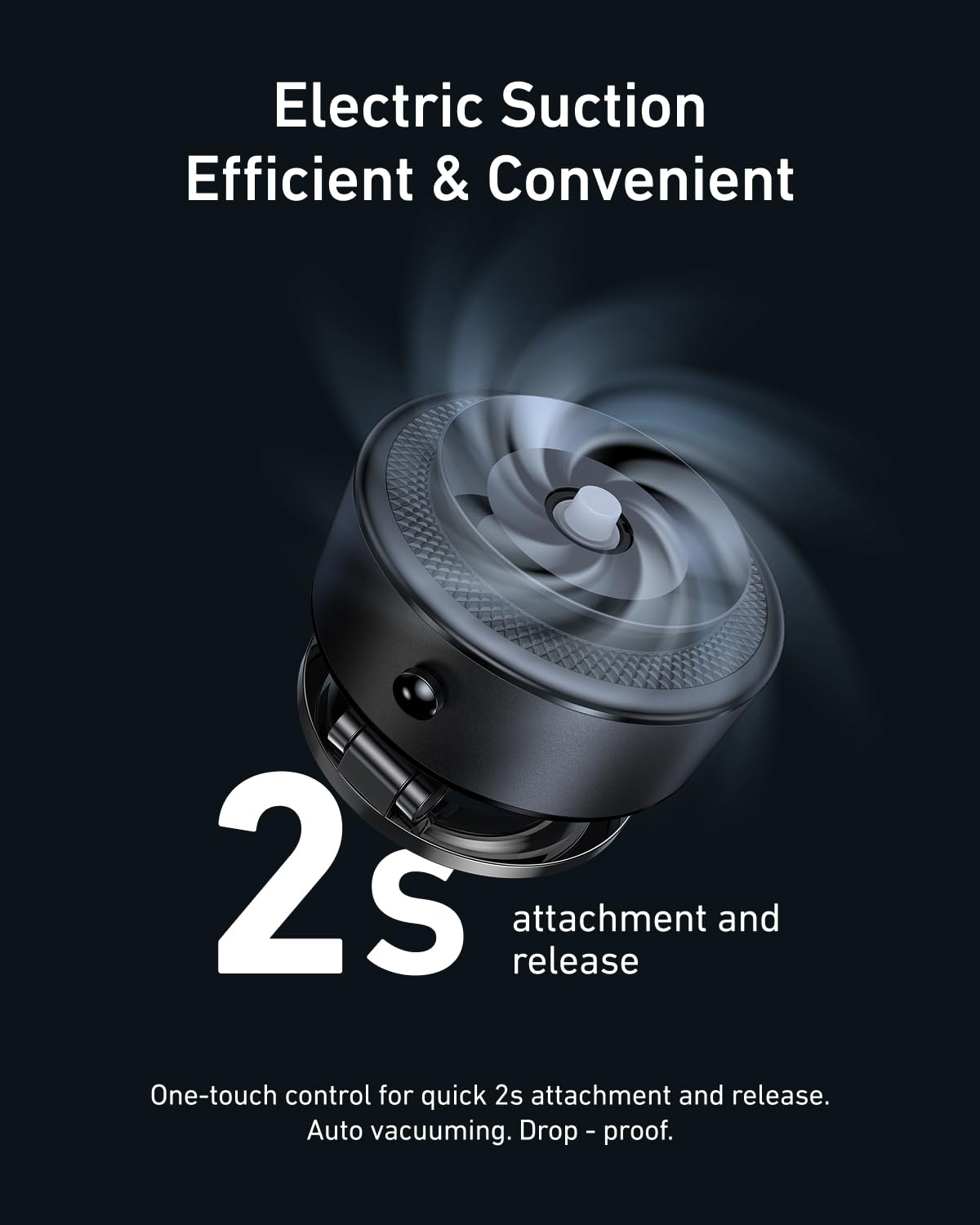 Telesin Electric Magsafe Car Mount Vacuum Magnetic Car Phone Holder 105N 360 Reinforced Adjustable Swivel Lock, Suction Cup Phon