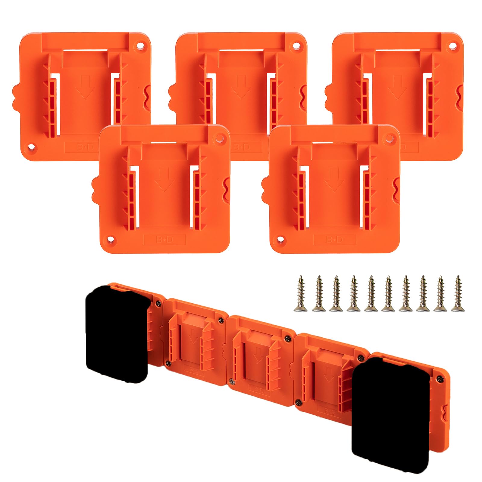 Crivnhar 5 Pack Battery Holder Compatible For Black+Decker 20V Battery Mounts Dock Holder Fit For Lbxr20 Lb20(W/10 Screws, No Ba