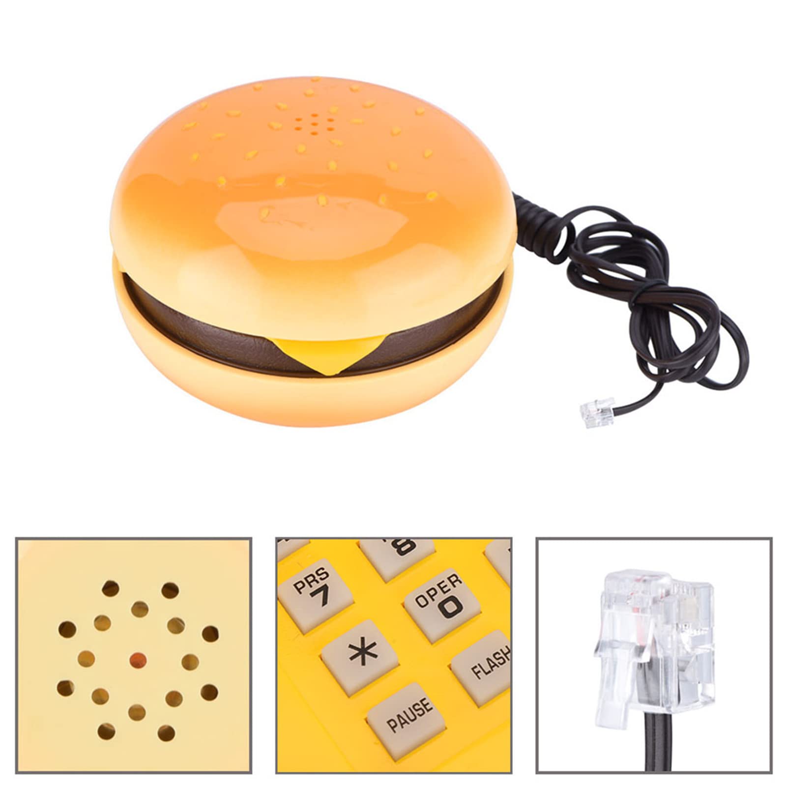 Wired Landline Hamburger Phone,Novelty Emulational Hamburger Cheeseburger Telephone Wire Landline Phone,Home Restaurant Hotel Of