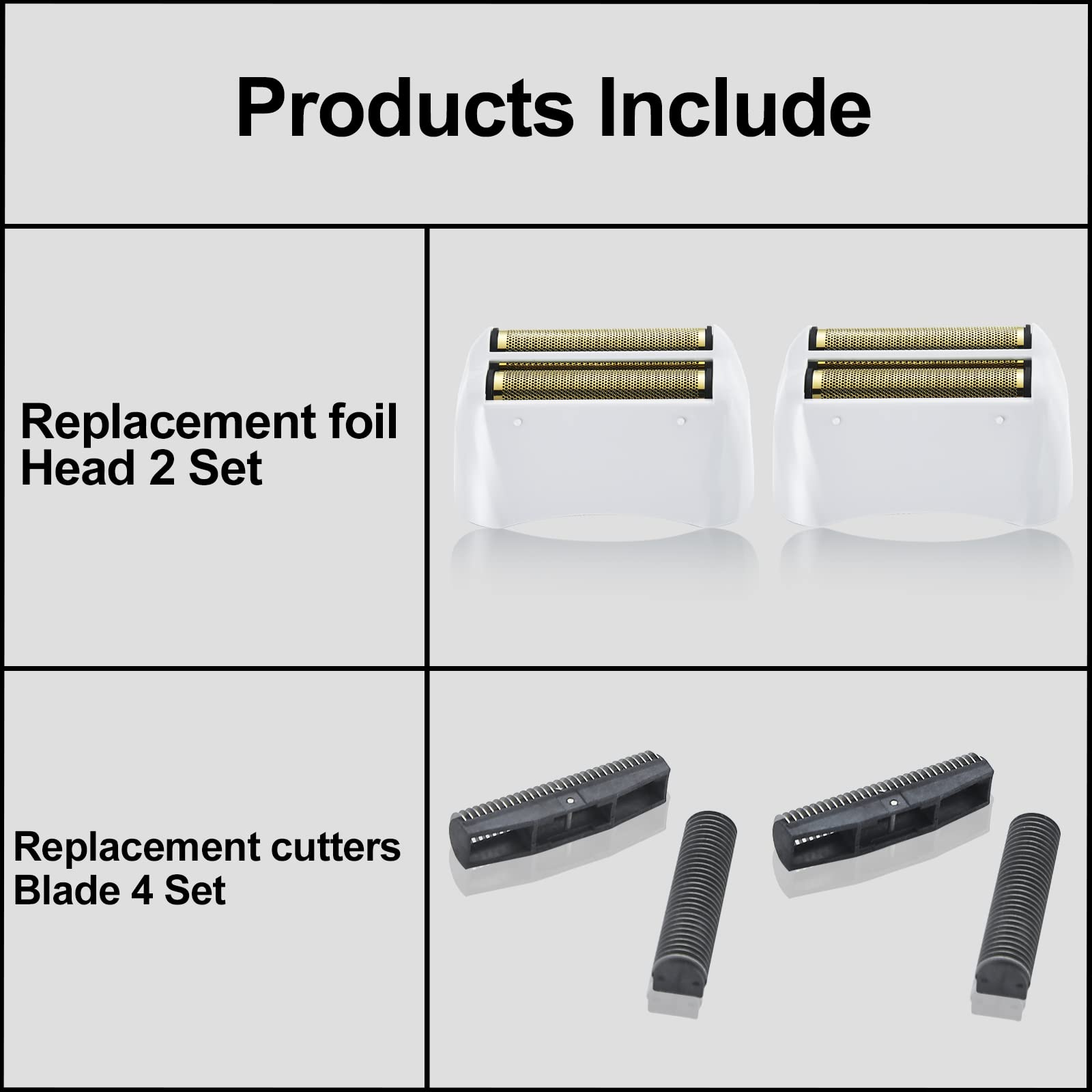 2 Pack Pro Shaver Replacement Foil And Cutters Compatible With''Andis #17150 Shaver Foil Replacement'' Golden