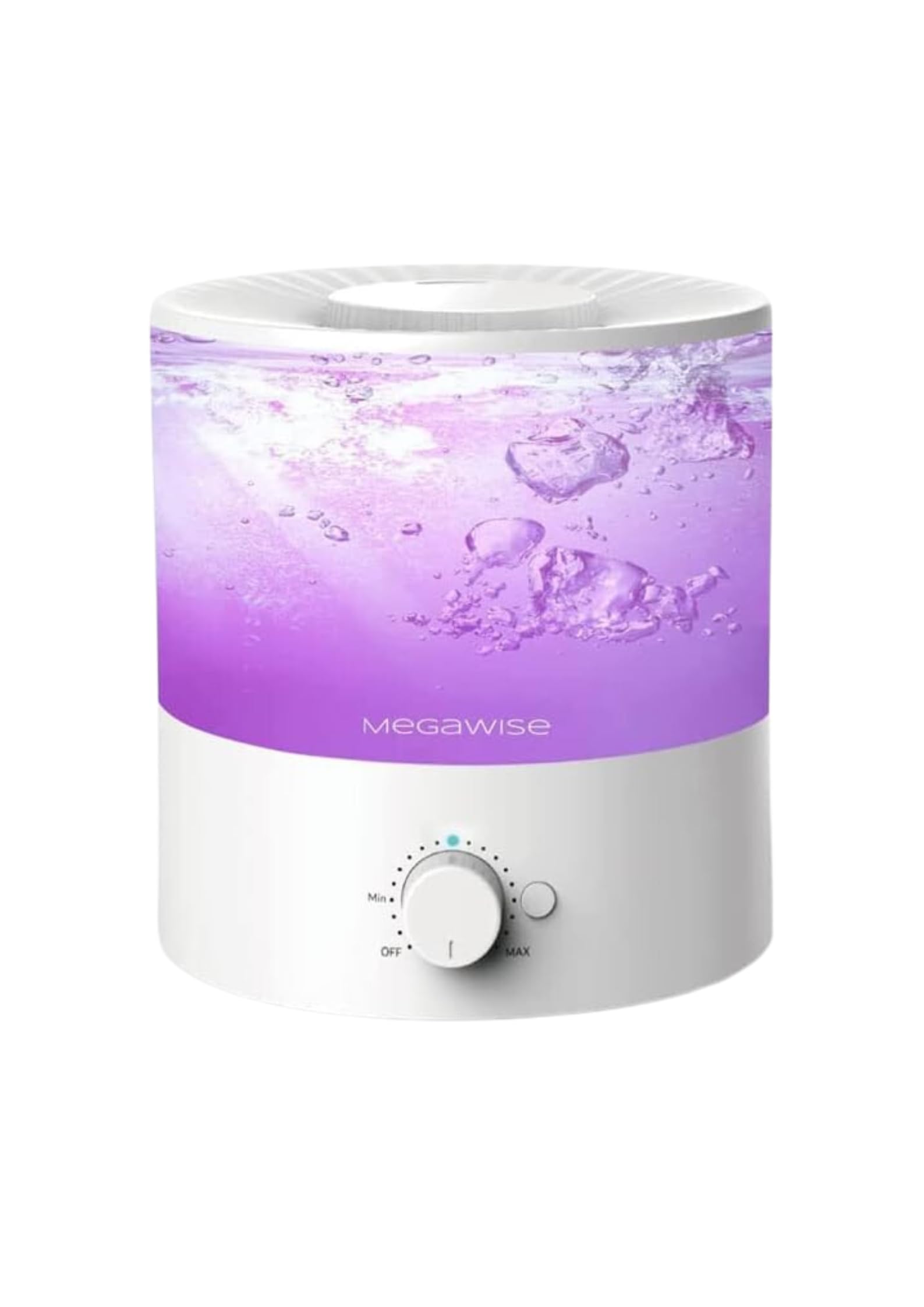 Megawise Cool Mist Humidifier With Top Refill Design, 2L Capacity, High Mist Output, No Leakage, And 7 Color Night Light
