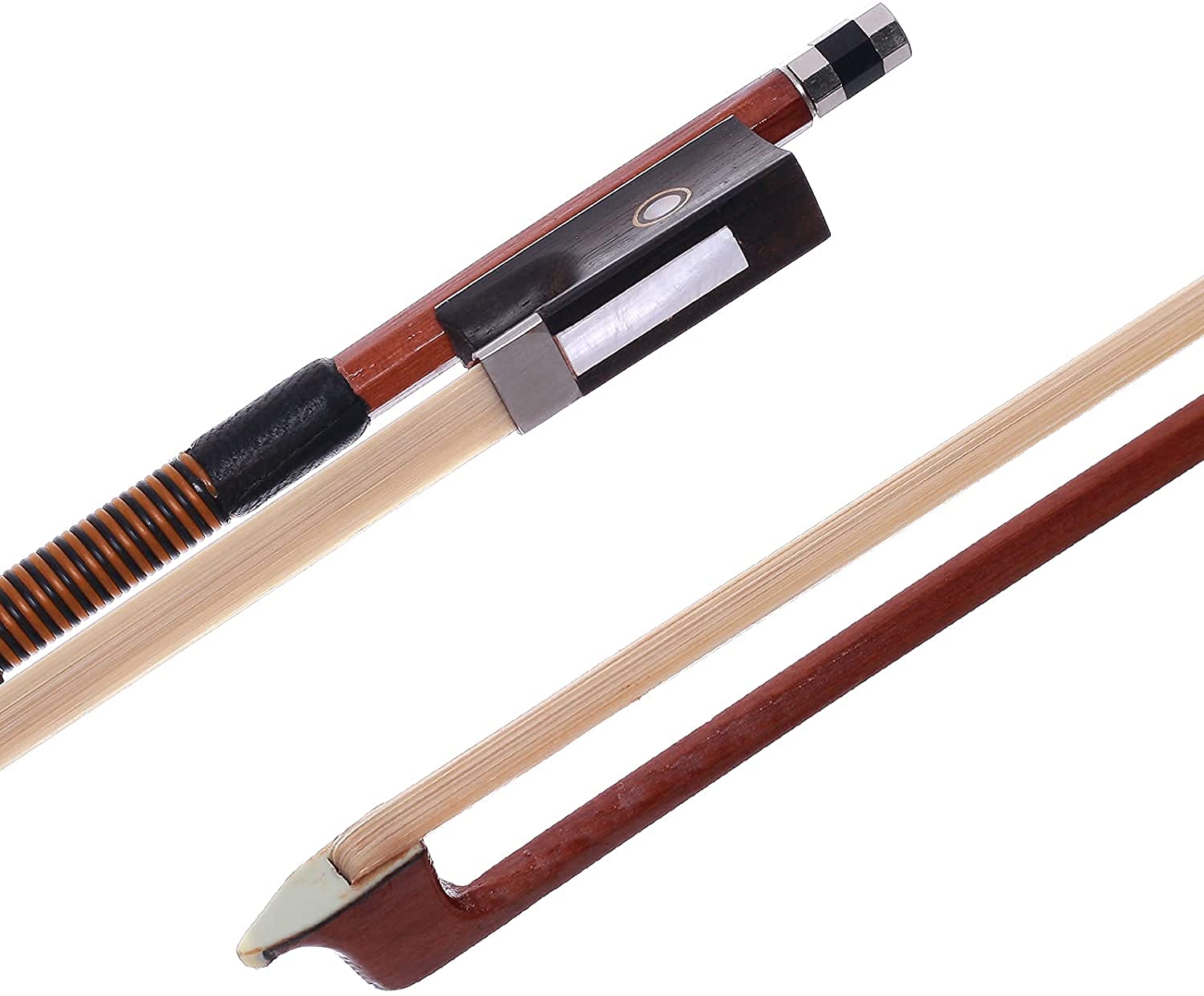 Amzz Premium 4/4 Violin Bow   Octagonal Brazilwood Stick With Ebony Frog And Mongolian Horse Hair For Smooth Performance