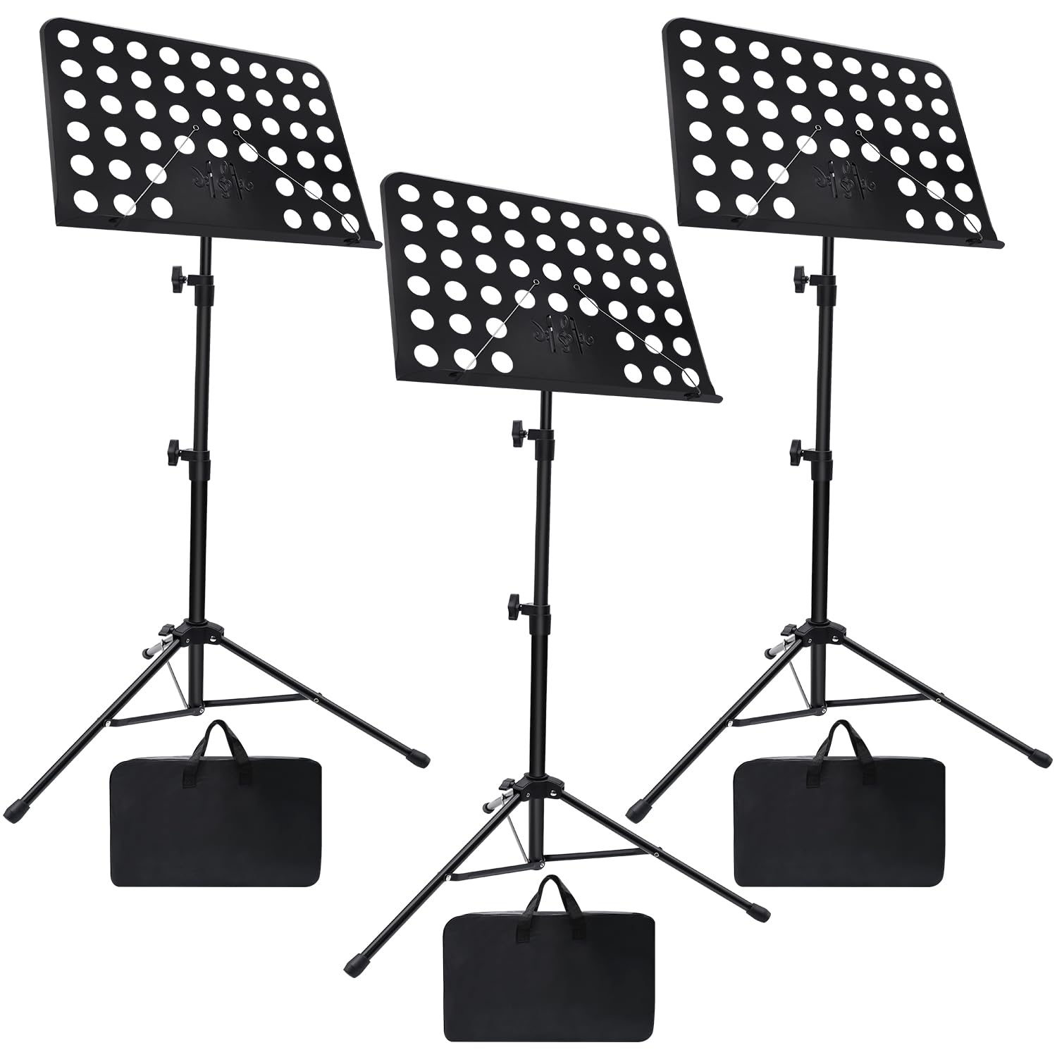 Sheet Music Stand, 3 Pack Adjustable Music Stand with Carrying Bag, Professional Music Book Holder Music Sheet Clip Holder for G