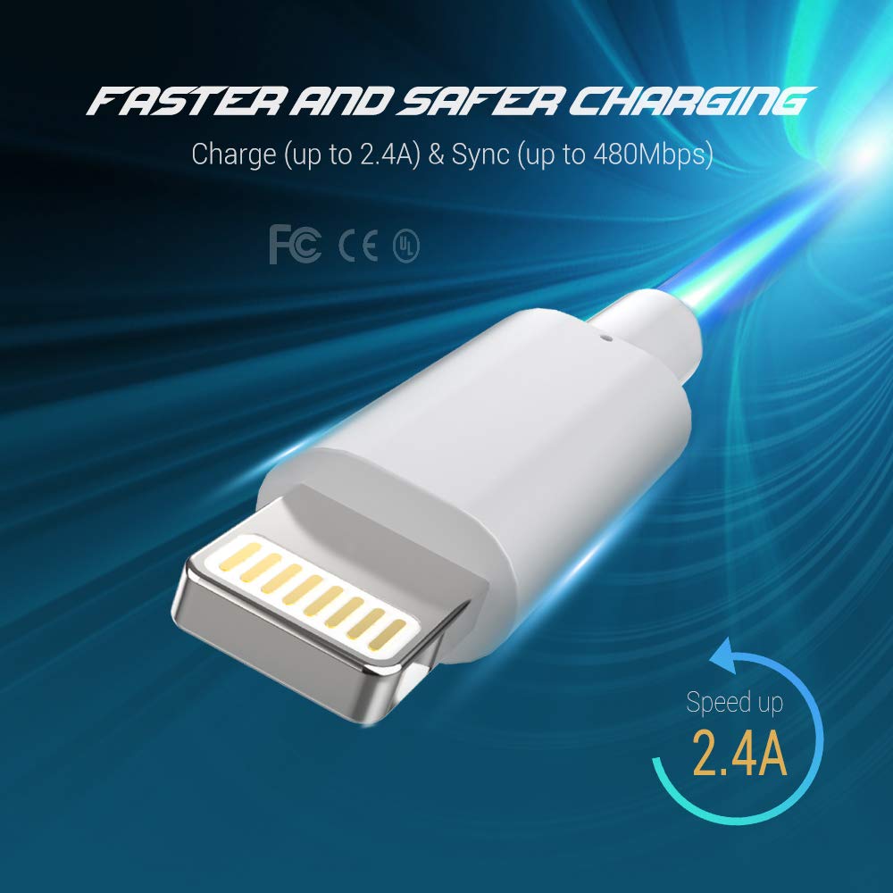 Novtech Lightning Cable Mfi Certified, Iphone Charger 3 Pack 3Ft Lightning To Usb Cable Cord, 2.4Afast Charging Wire Compatible With Iphone 14 13 12 11 Pro Max Mini Se Xs Max Xr X 8 7 6 Plus, White