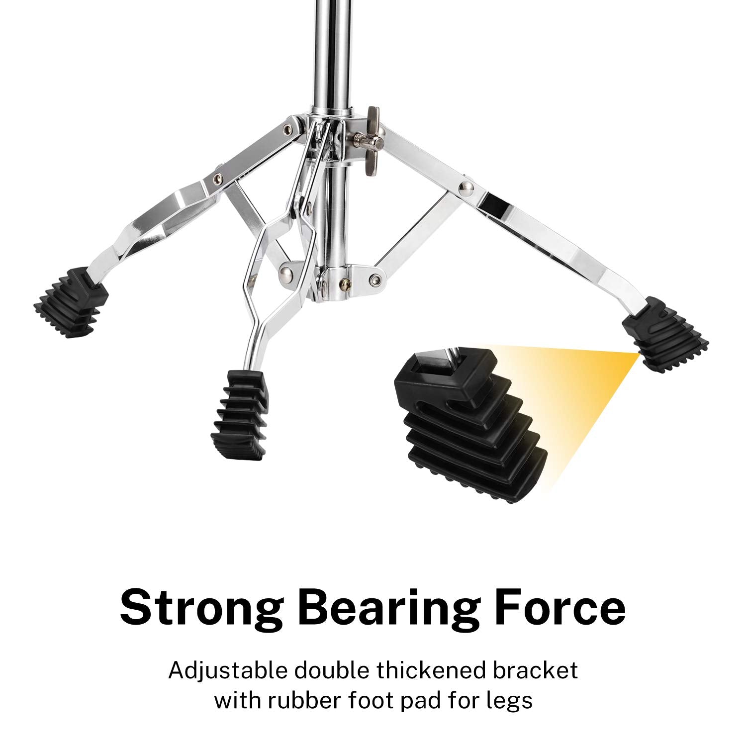 Donner Snare Drum Stand, Concert Snare Drum Stands Adjustable Snare Stand Double Braced With Drumstick Holder Fit For 10'' 14''