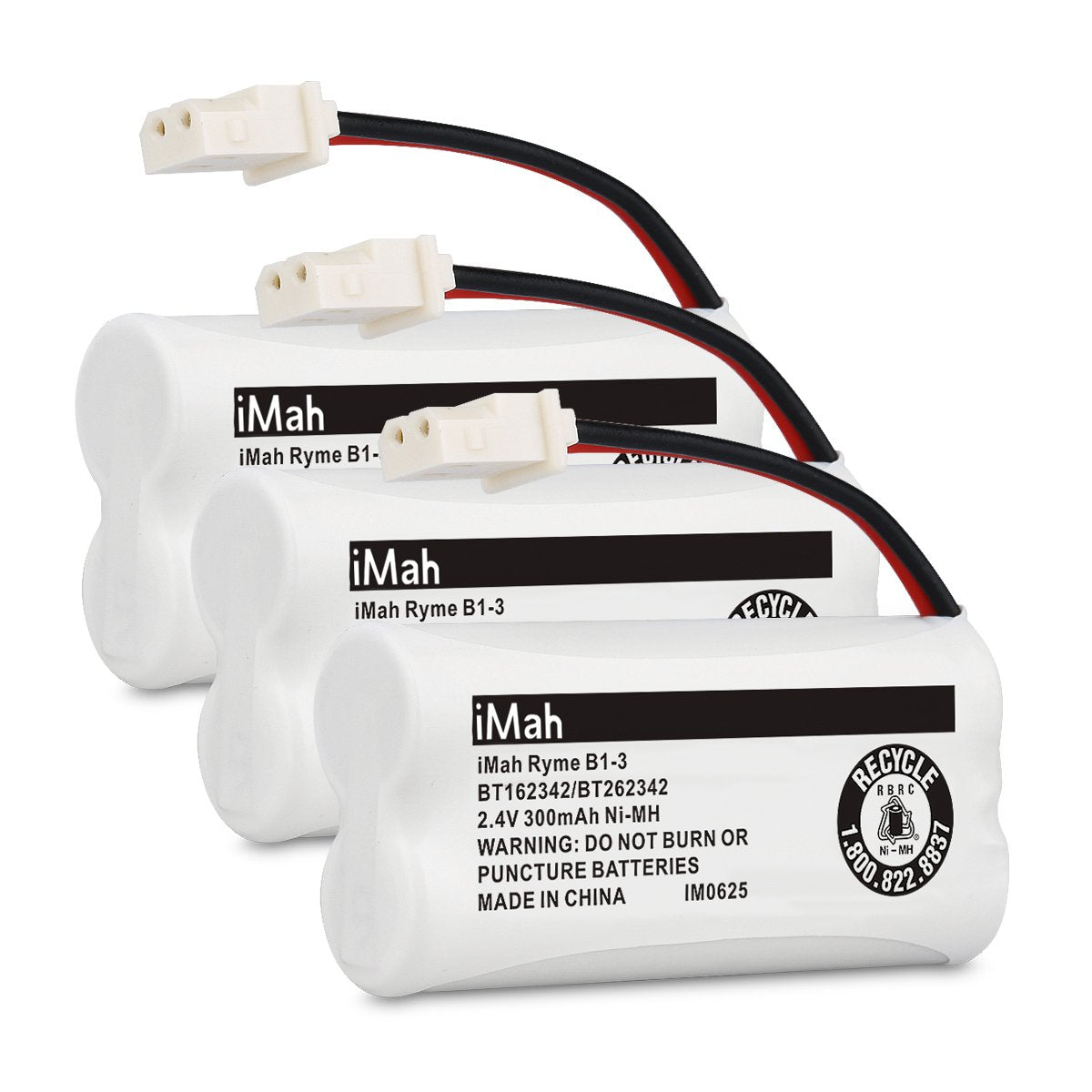 Imah Ryme B1 3 Bt162342 Bt262342 Cordless Phone Batteries Compatible With Vtech Cs6409 Cs6419 Cs6429 Cs80100 At&T Cl81101 El5210 El52400 Handset Telephone (Pack Of 3)