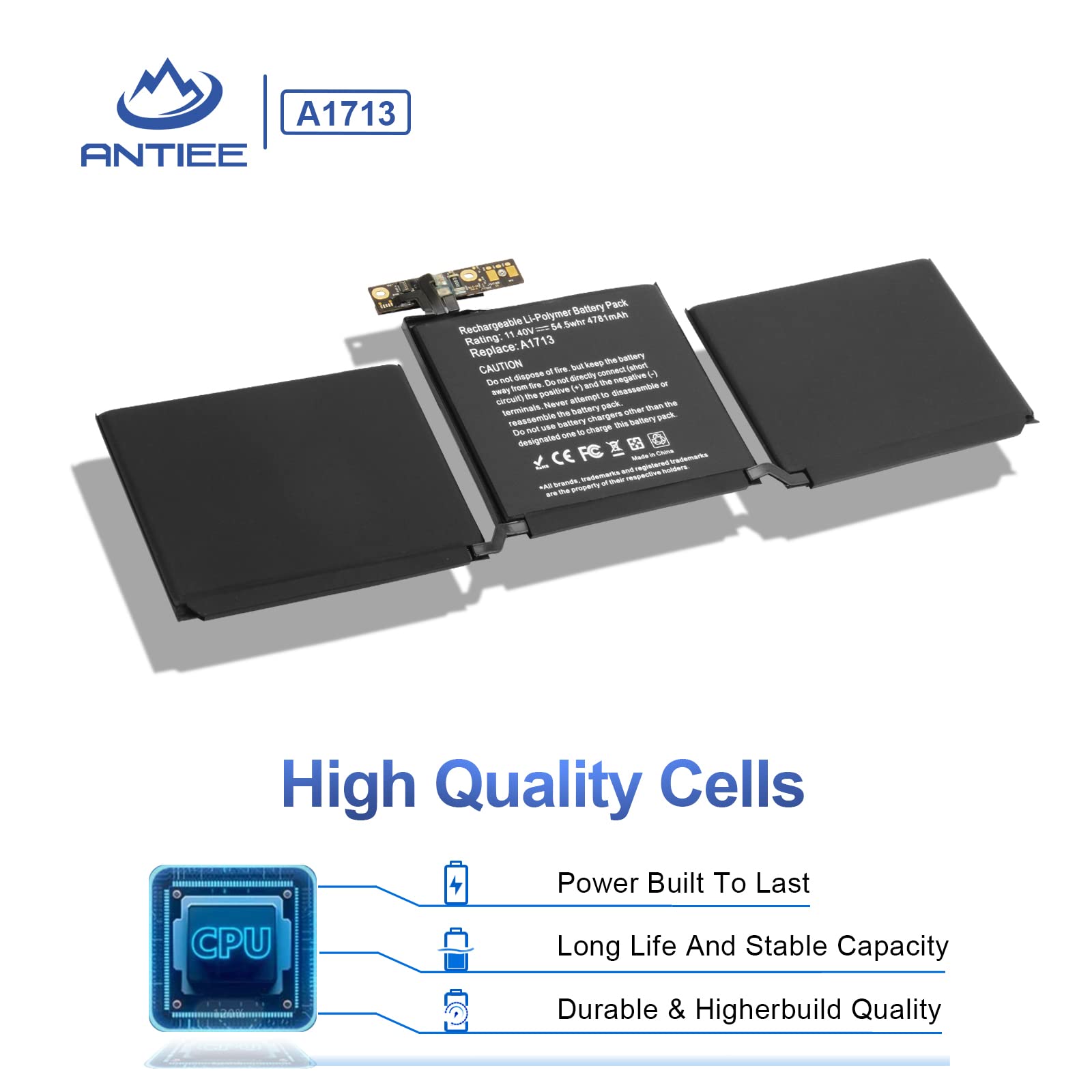 A1708 Battery Replacement, A1713 Battery For Macbook Pro 13 Inch A1708 [Late 2016, Mid 2017] Emc 2978 3164 Mpxq2Ll Mll42Ll Mluq2