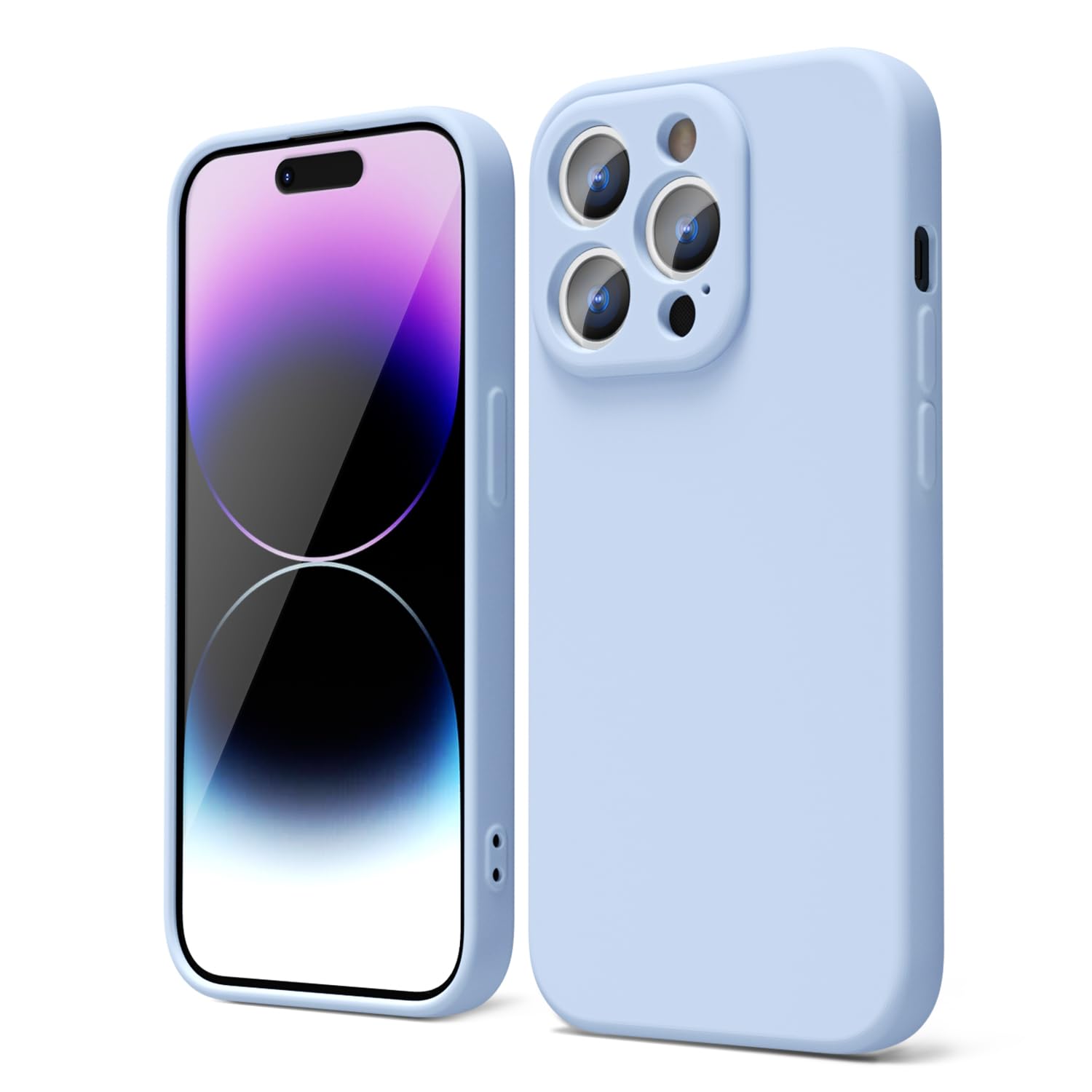 Oakxco For Iphone 14 Pro Phone Case Liquid Silicone,Cute Thin Slim Soft Rubber Tpu Plain Smooth Gel Cover For Women Girl, Matte