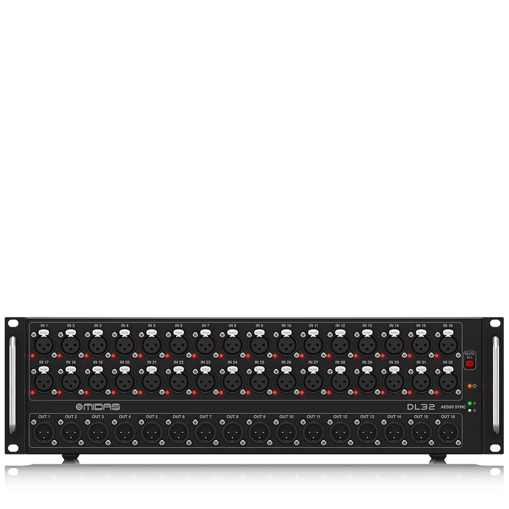 Midas Dl32 32 Input, 16 Output Stage Box With 32 Midas Microphone Preamplifiers, Ultranet And Adat Interfaces