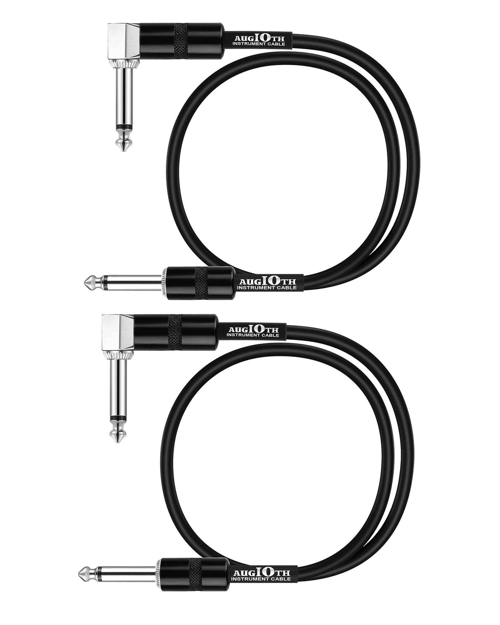 Augioth 18 Inch Guitar Patch Cable 45 Cm Performance Guitar Effect Pedal Cables Straight To Angled 2Pack