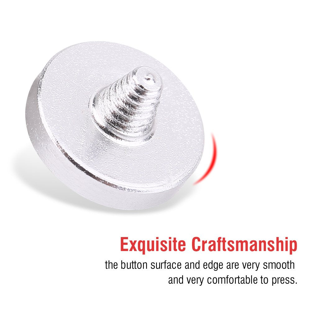 3Pcs Camera Button, Aluminium Alloy Shutter Button With Concave Surface, Fits For Cameras With Screw Hole On The Shutter Release Button (Red Black Silver)