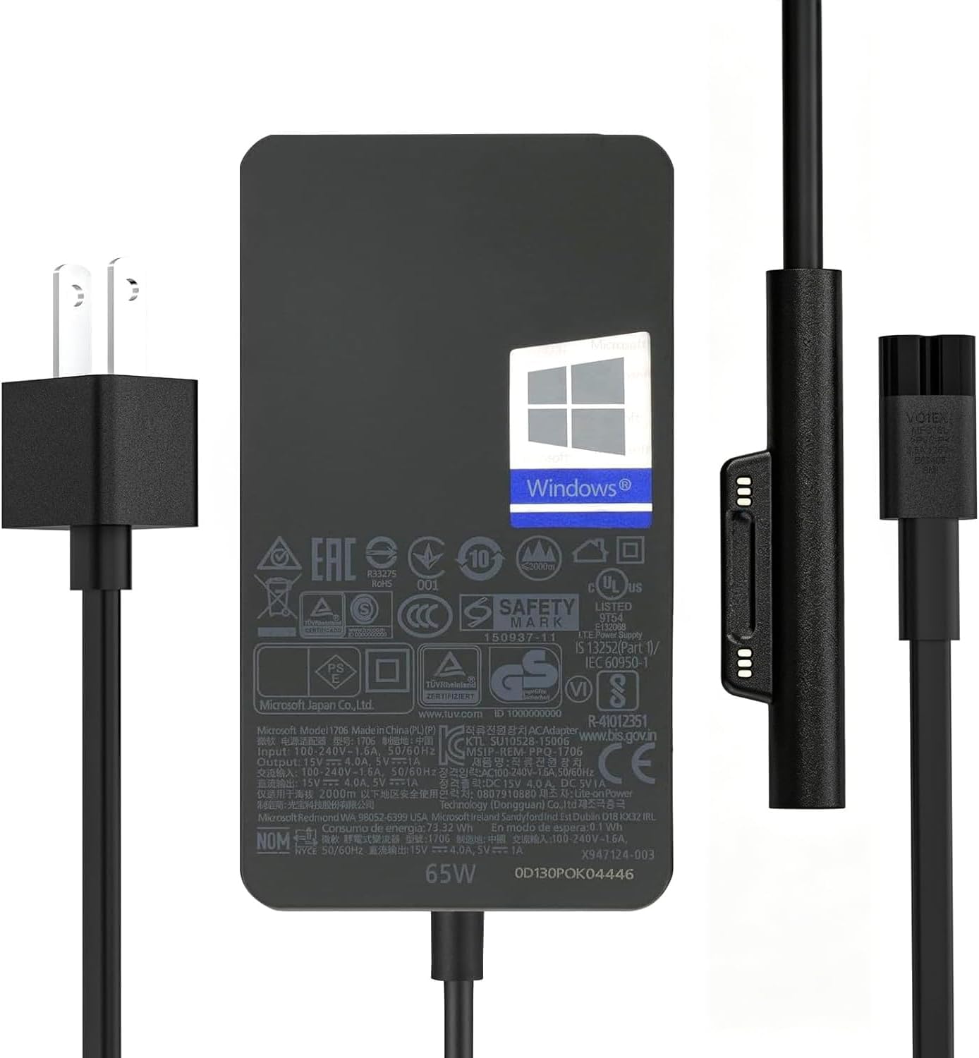 Surface Pro Charger 65W for Microsoft Surface Charger 65W 44W 39W 36W