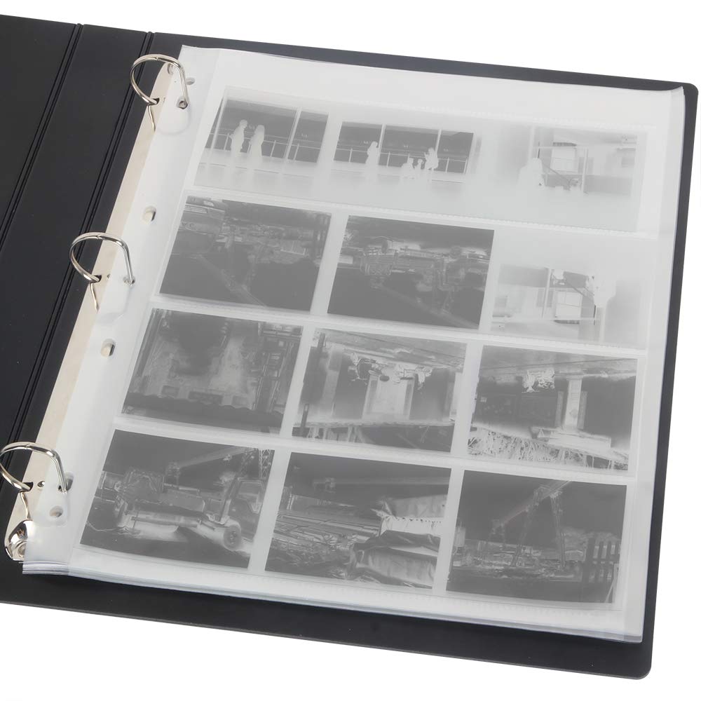 Etone Archival Storage Sheets 120 Negative Page Preservers Sleeves With Film Album Ring Binder(50X120)
