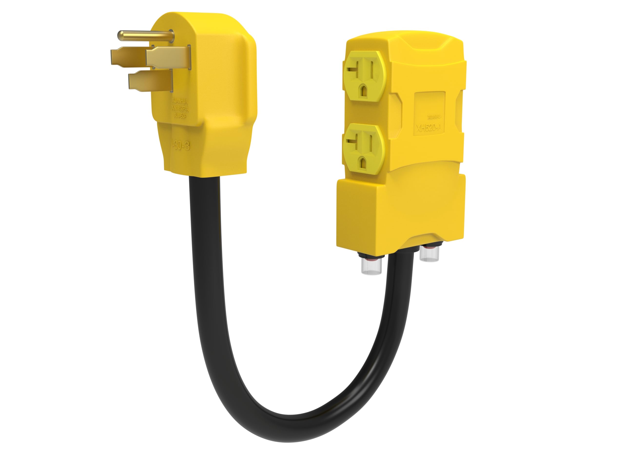 Generic 50Amp To 20 Amp 110V Rv Distribution Adapter. 4 Prong Nema 14 50P Male To 4*5 20R/5 15R Household Outlet Female With Cir