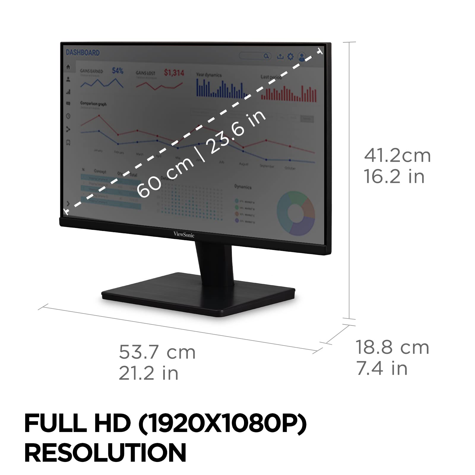 Viewsonic Vs2447M 24 Inch 1080P Monitor With 75Hz, Freesync, Thin Bezels, Eye Care, Hdmi, Vga Inputs For Home And Office