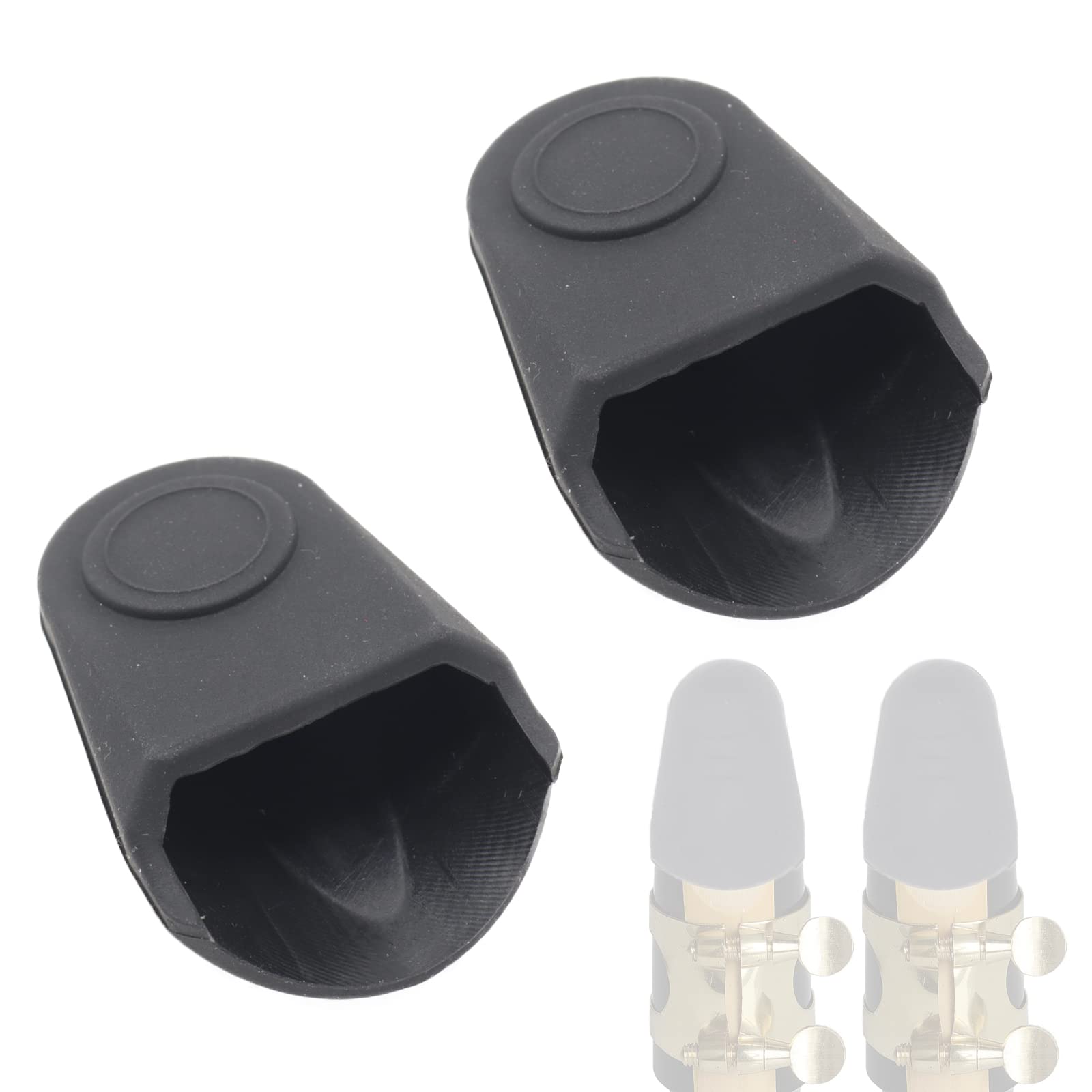 Cheerock 2Pcs Saxophone Mouthpiece Protector Cover Cap, Rubber Clarinet Mouthpiece Cap, Mouthpiece Protective Cap For Alto Saxop