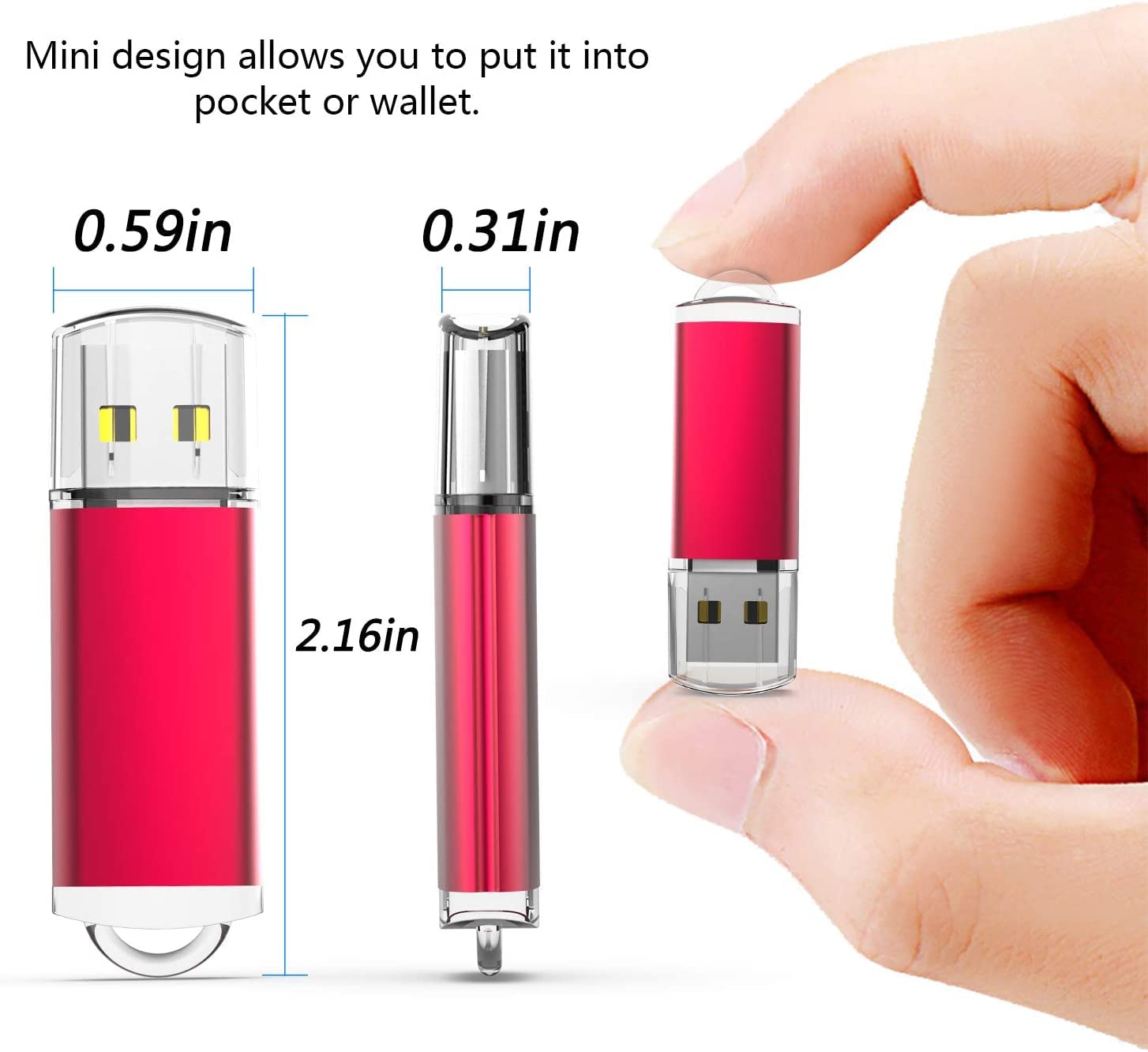 Raoyi 10 Pack 32Gb Usb Flash Drive Usb 2.0 Memory Stick Thumb Drive Pen Drive Jump Drive Red