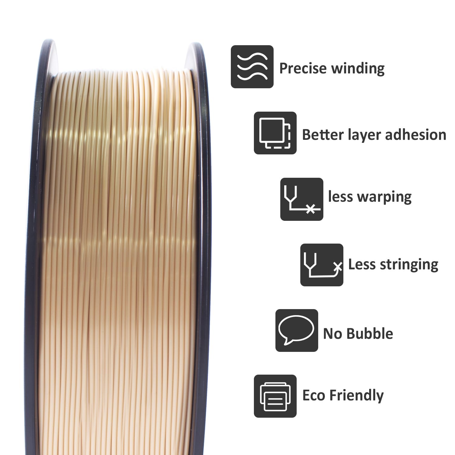 Giantarm 3D Printer Filament, Bone White Pla Filament, 1Kg(2.2Lbs) Spool, 1.75Mm Dimension Accuracy +/  0.03Mm, 3D Printing Fila