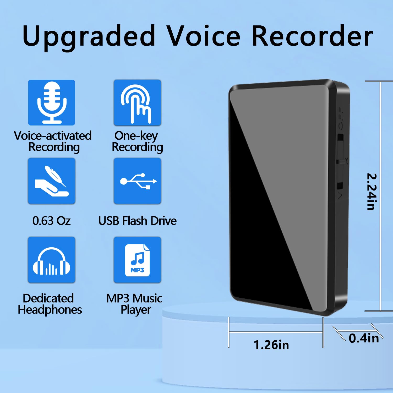 Voice Recorder   64Gb Mini Voice Recorder   Digital Voice Recorder With Noise Reduction, Voice Activated Recorder For Study Lect