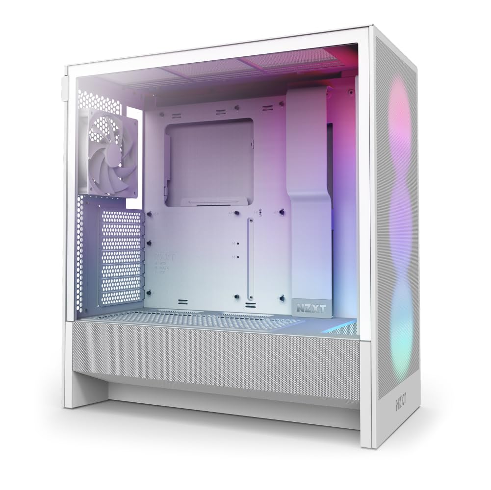 Nzxt H5 Flow Rgb 2024   Compact Atx Mid Tower Pc Gaming Case   High Airflow   F360 Rgb Core (Cv) Included   360Mm Front & 240Mm