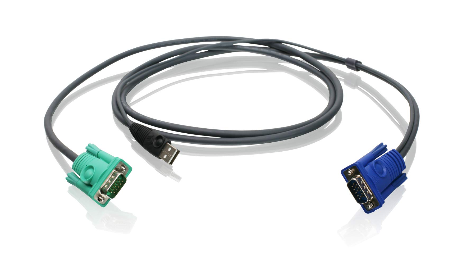 Iogear Usb Kvm Bonded Cable 6 Feet With Usb And Vga Connections, G2L5202Utaa